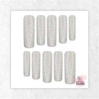 Moondust silver shimmer press-on nails