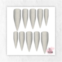 Moondust silver shimmer press-on nails