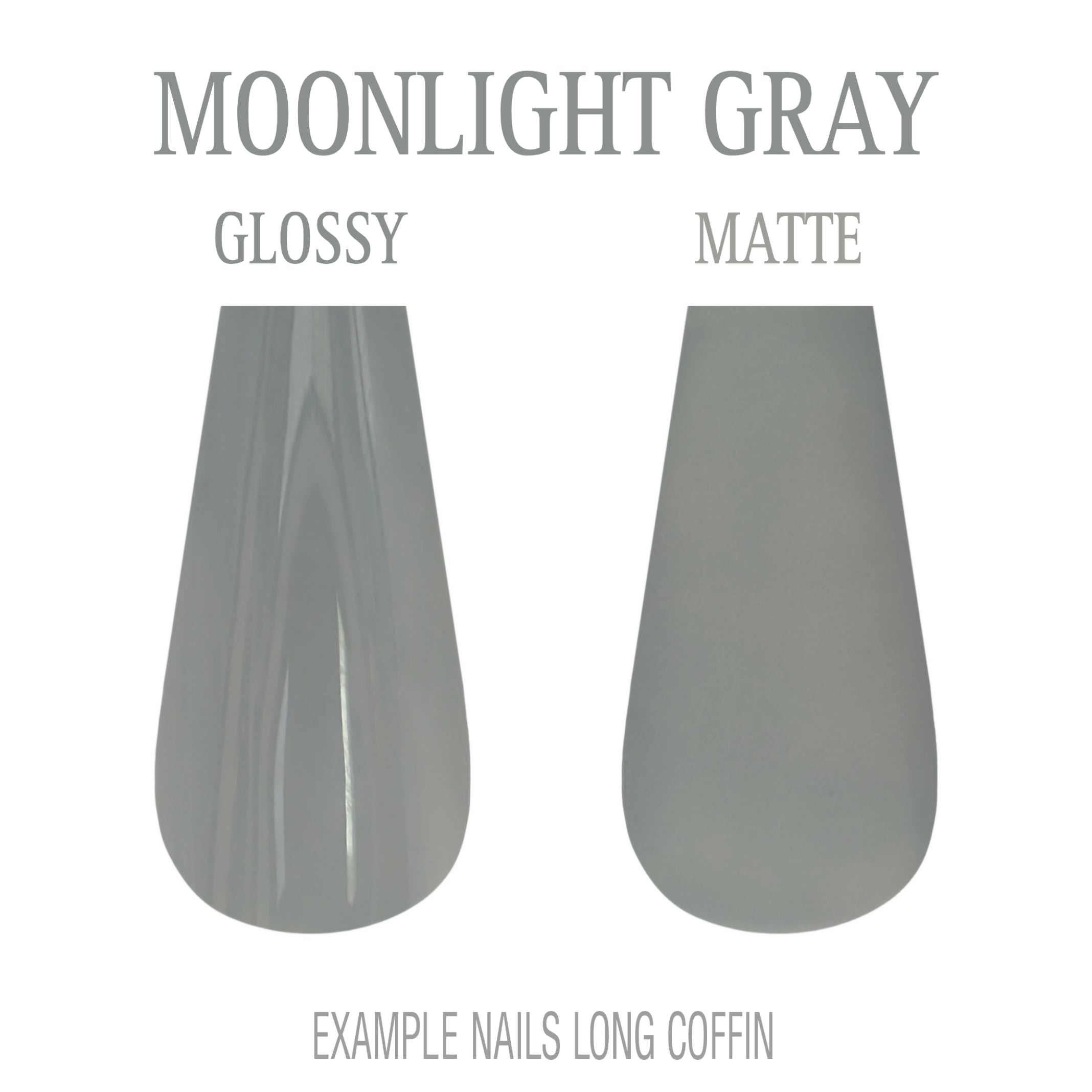 Moonlight Gray cool grey press-on nails