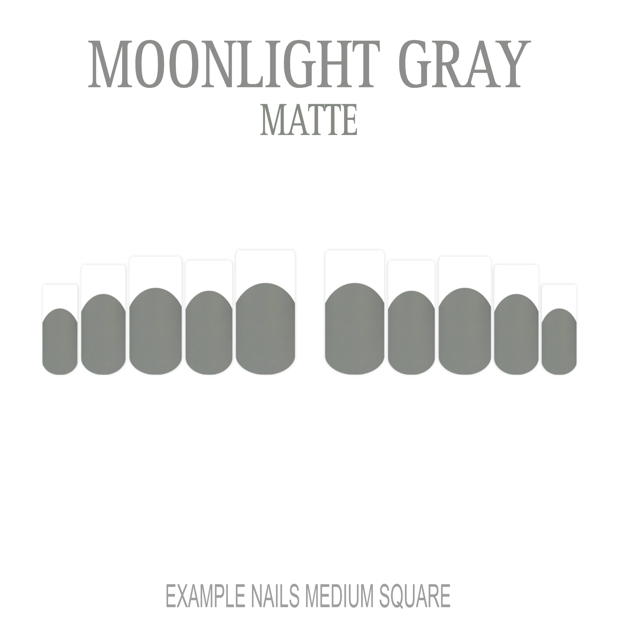 Moonlight Gray grey French tip press-on nails