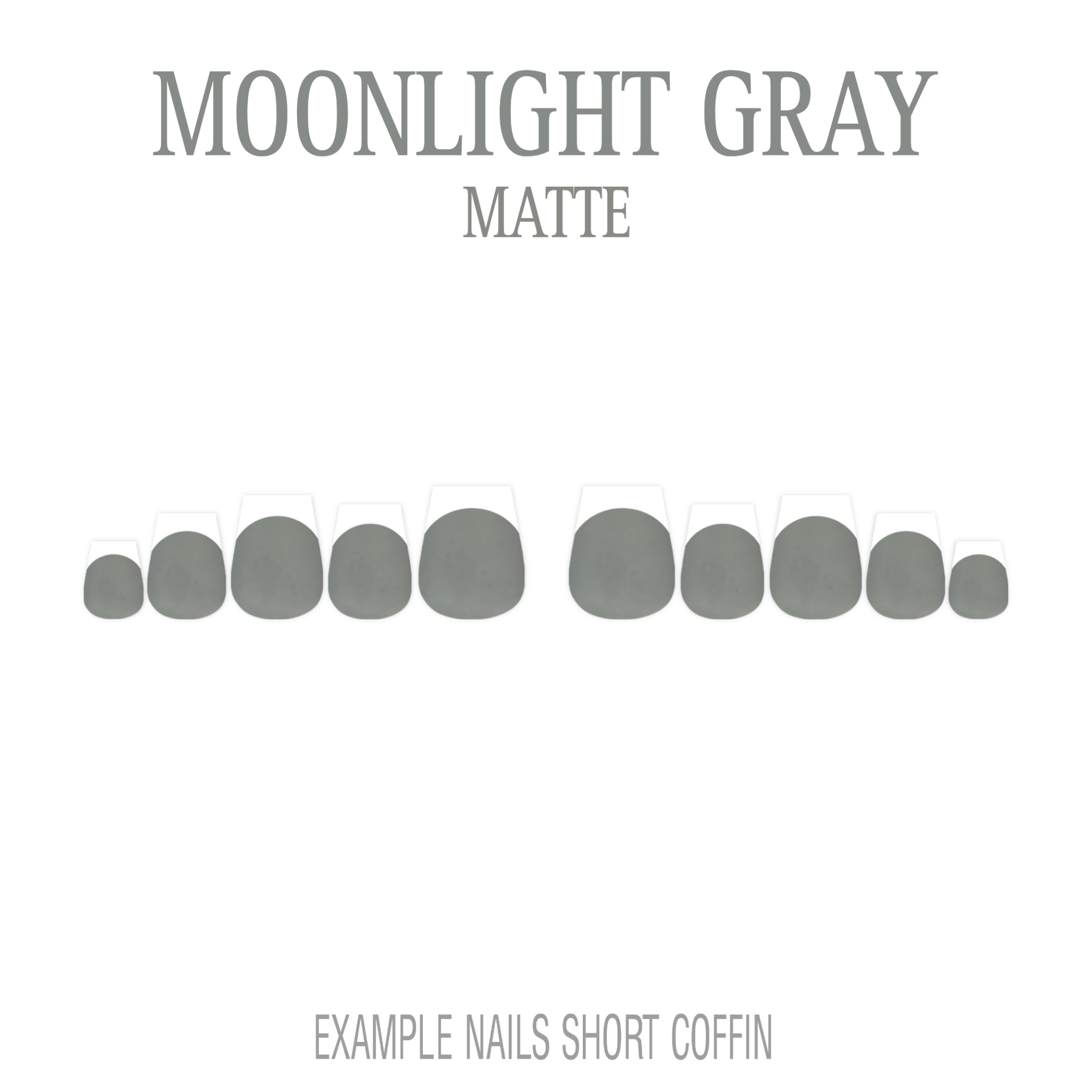 Moonlight Gray grey French tip press-on nails