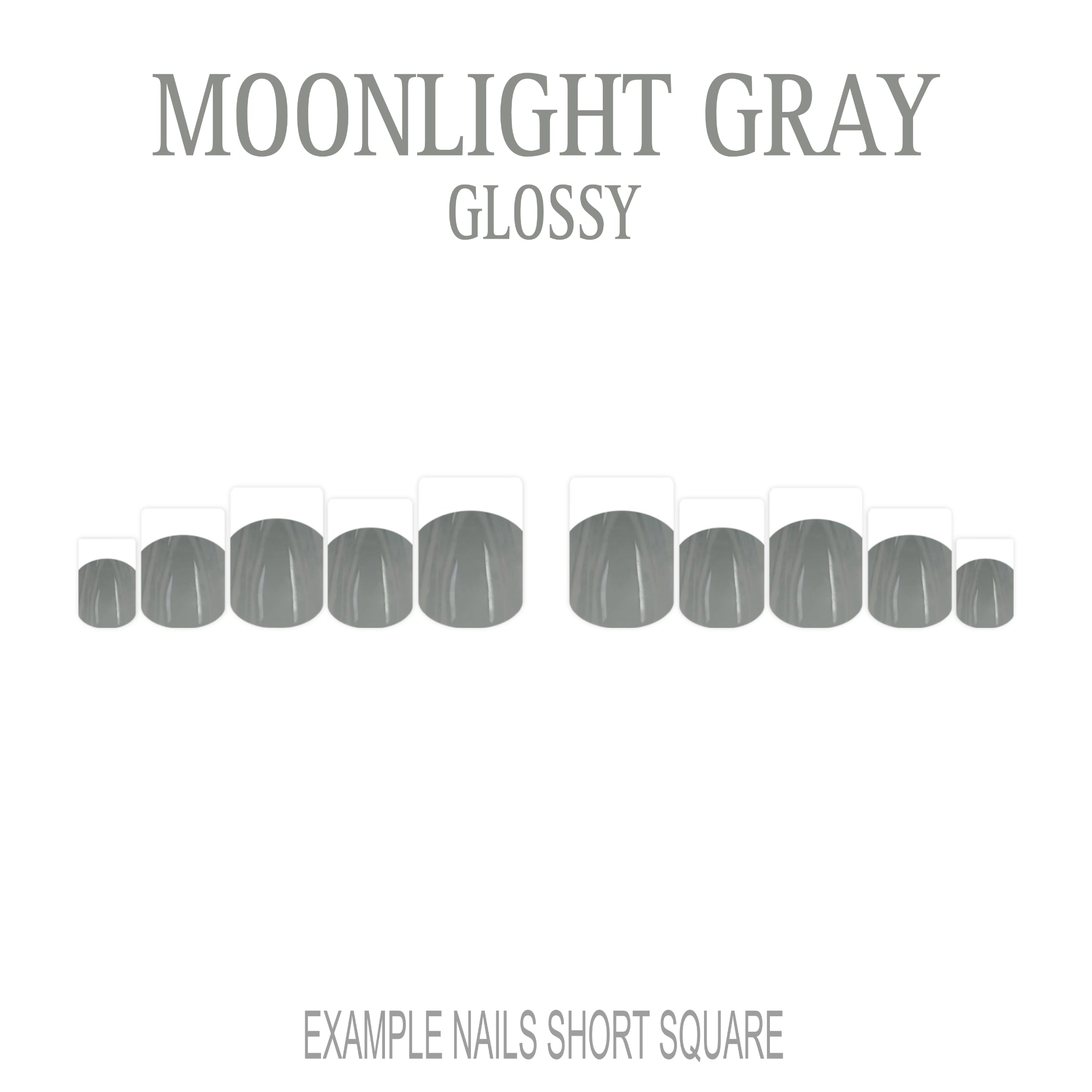 Moonlight Gray grey French tip press-on nails