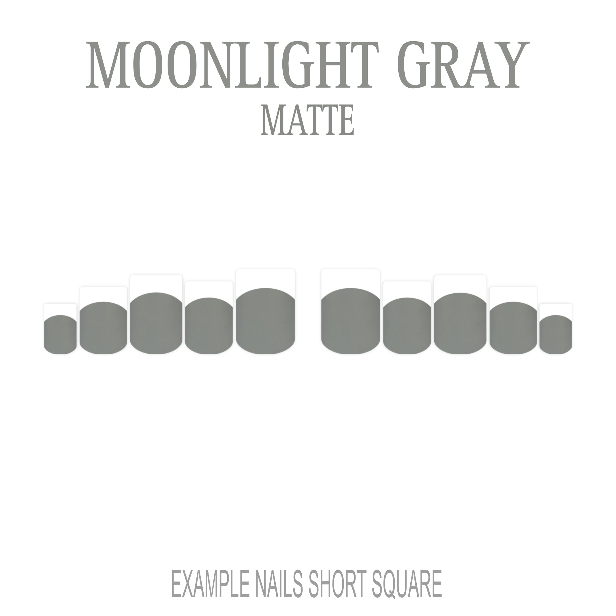 Moonlight Gray grey French tip press-on nails