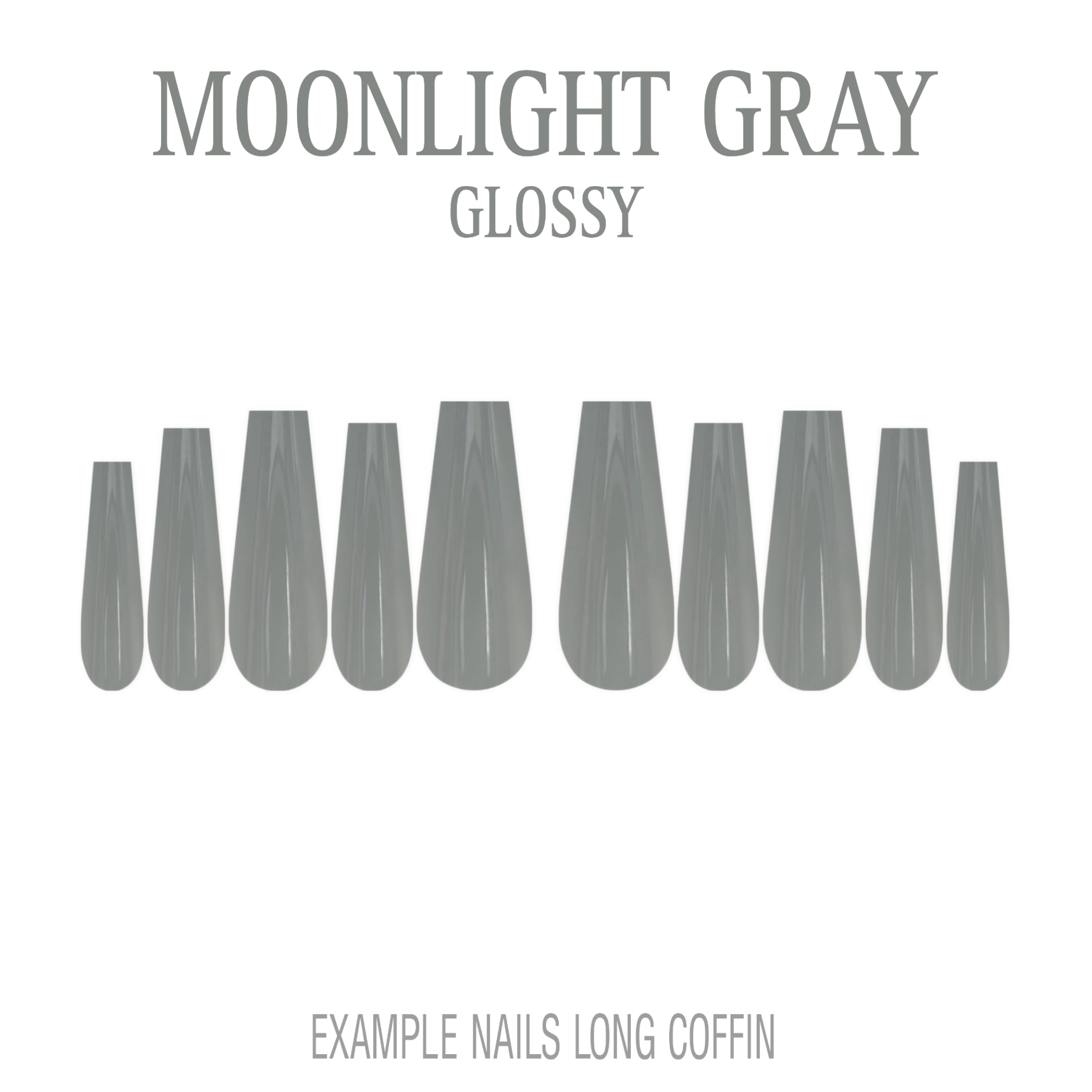 Moonlight Gray cool grey press-on nails