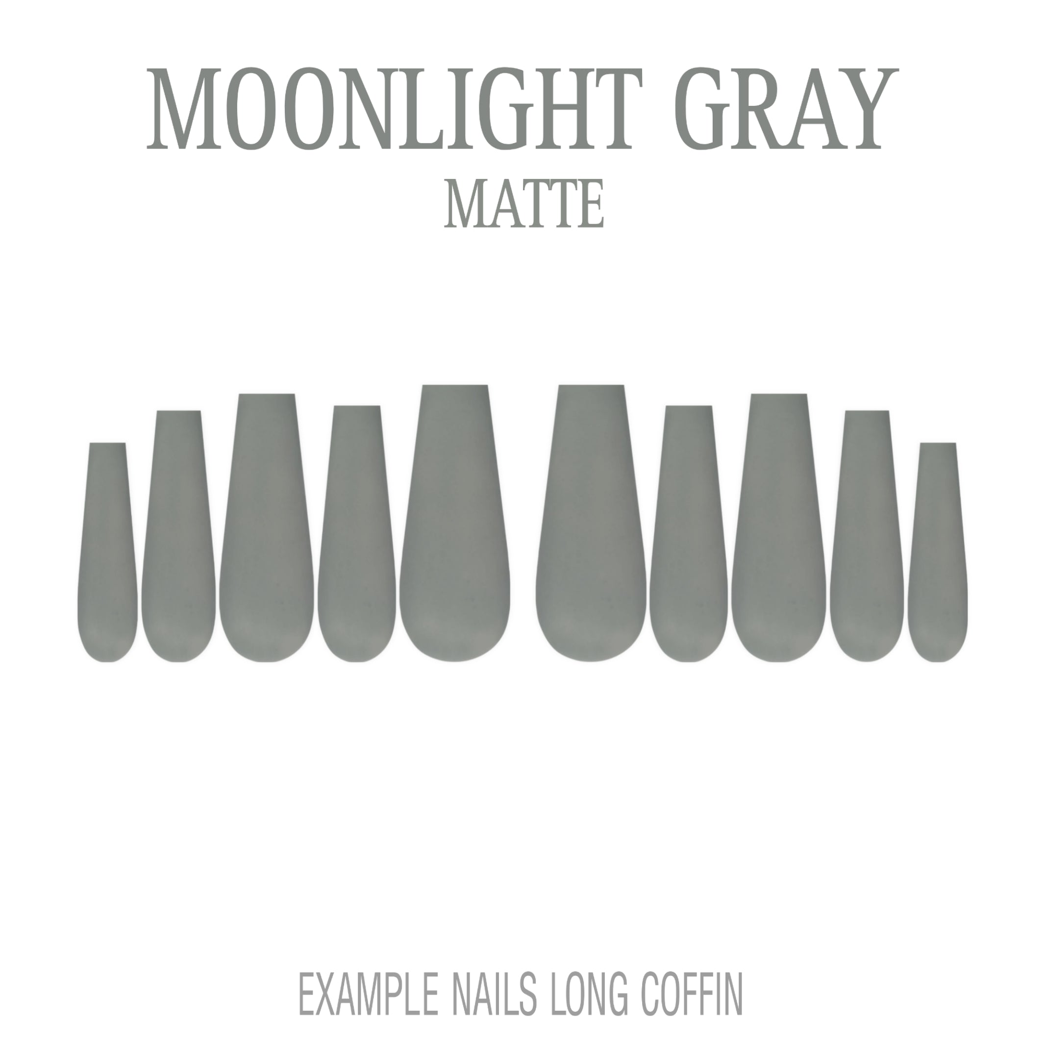 Moonlight Gray cool grey press-on nails