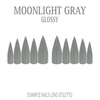 Moonlight Gray cool grey press-on nails