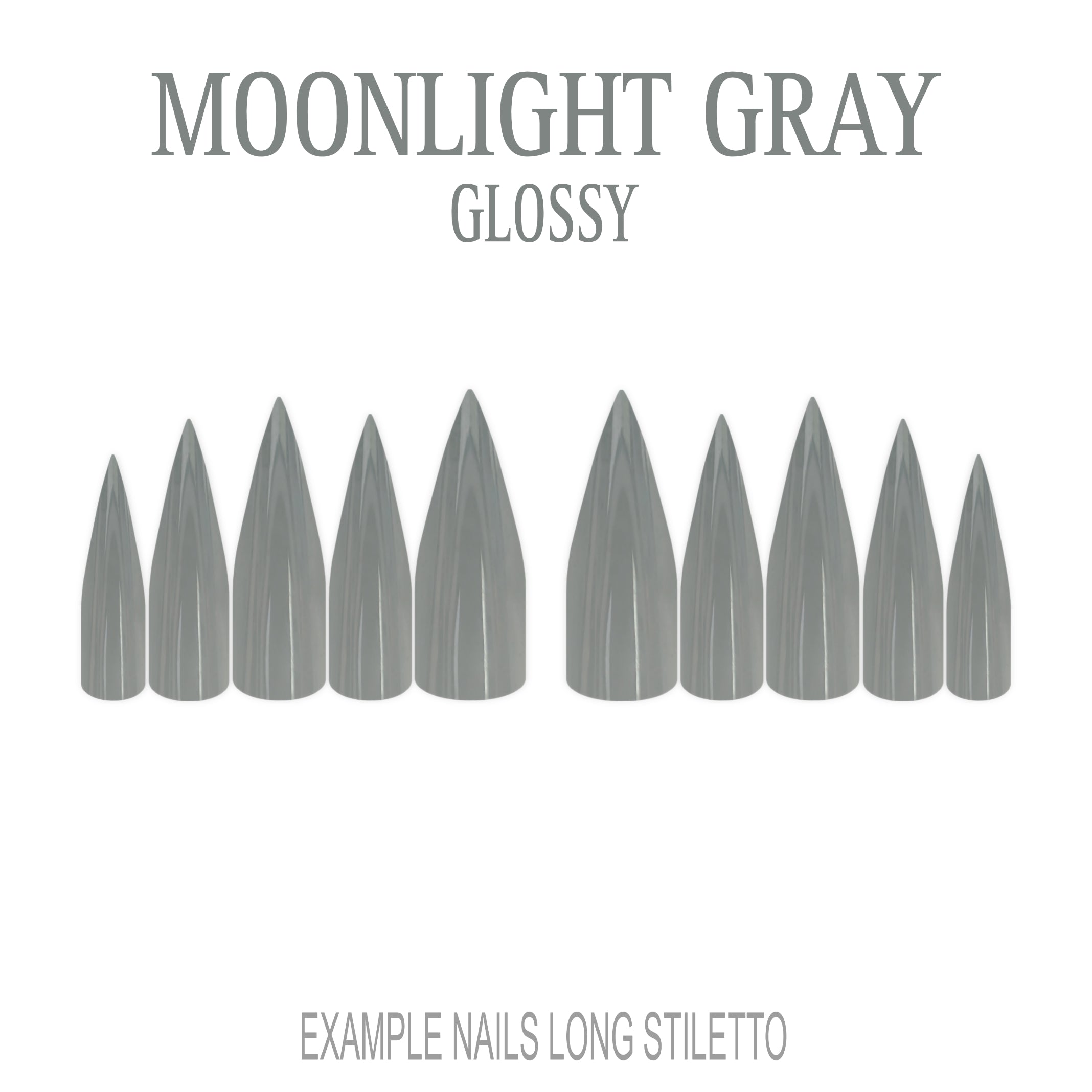 Moonlight Gray cool grey press-on nails