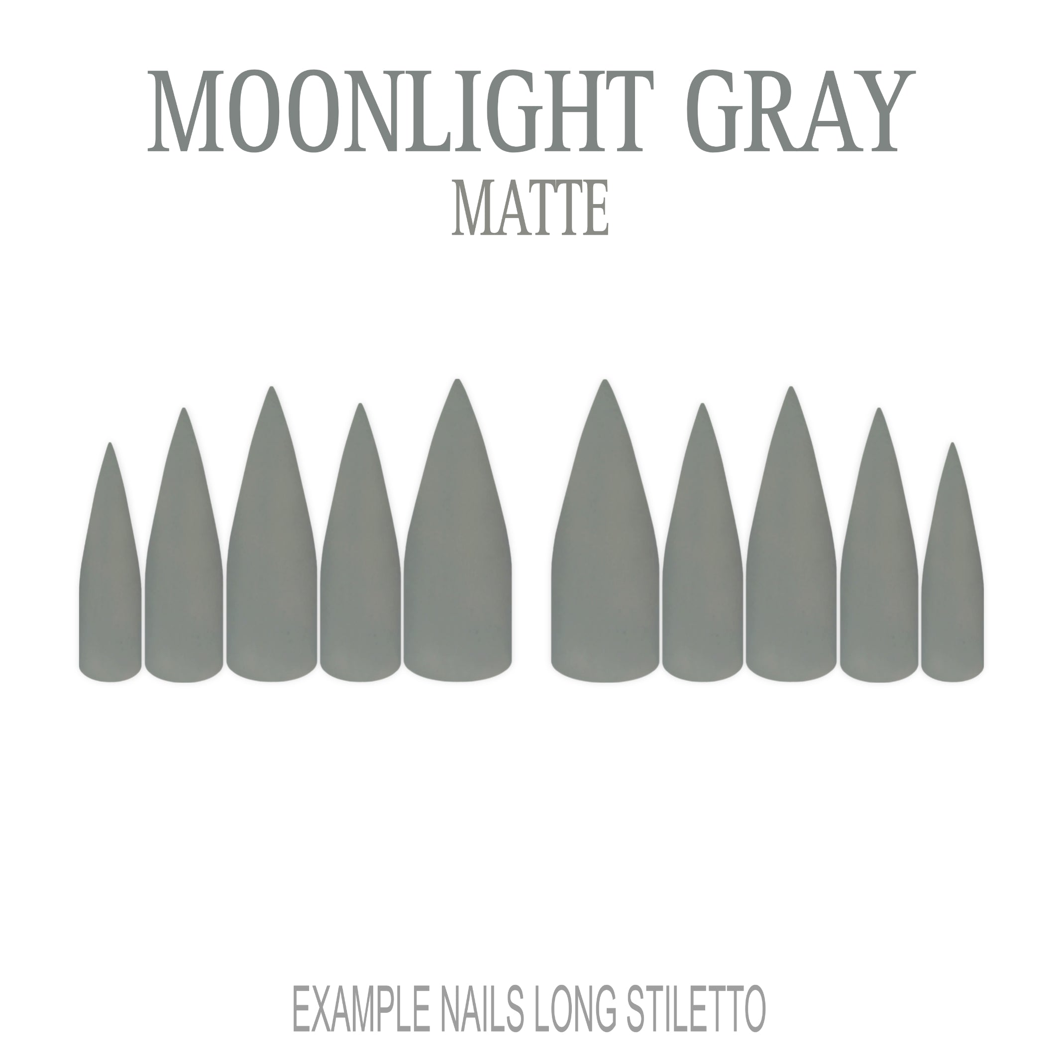 Moonlight Gray cool grey press-on nails