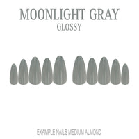 Moonlight Gray cool grey press-on nails