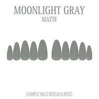 Moonlight Gray cool grey press-on nails