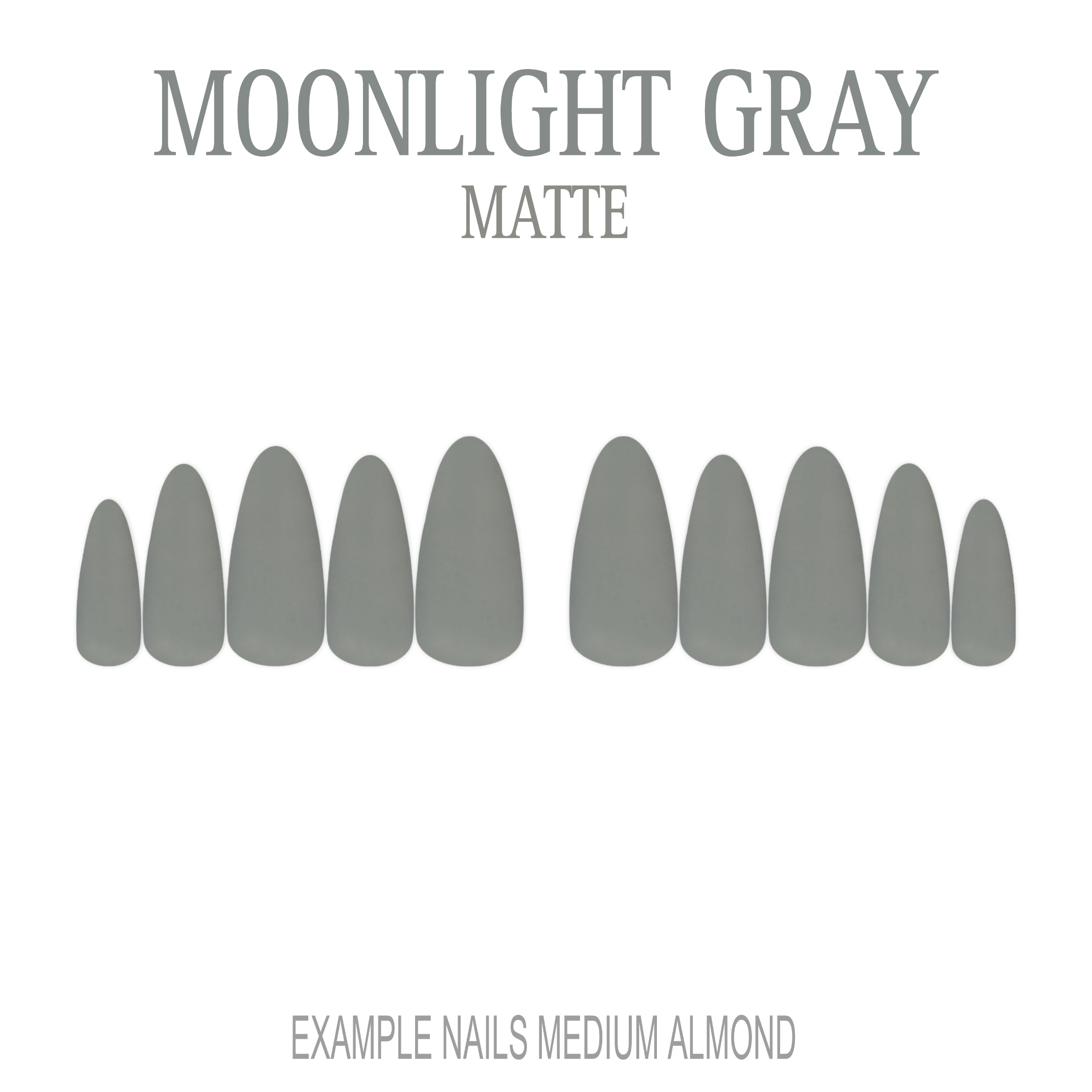 Moonlight Gray cool grey press-on nails
