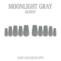 Moonlight Gray cool grey press-on nails