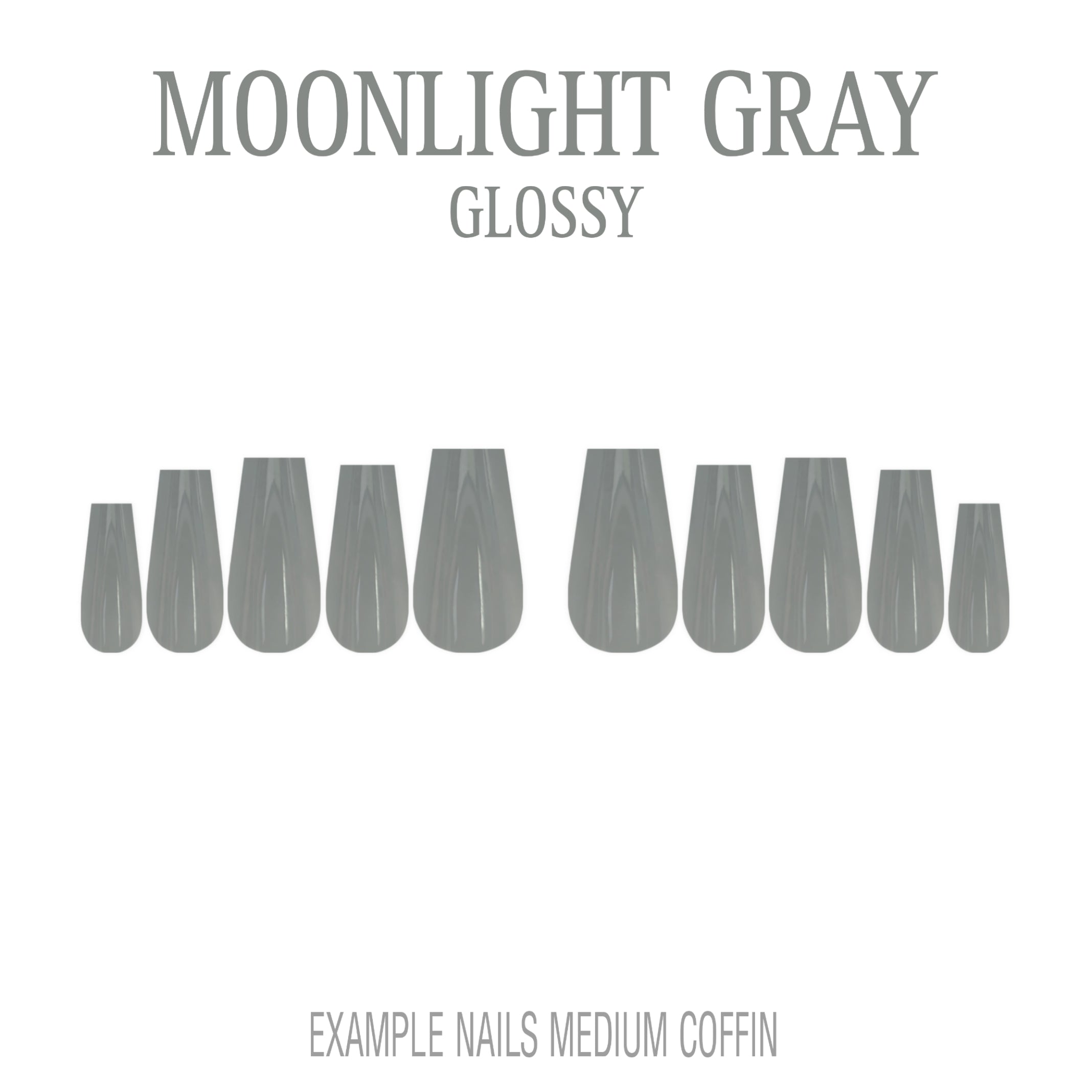 Moonlight Gray cool grey press-on nails