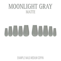 Moonlight Gray cool grey press-on nails