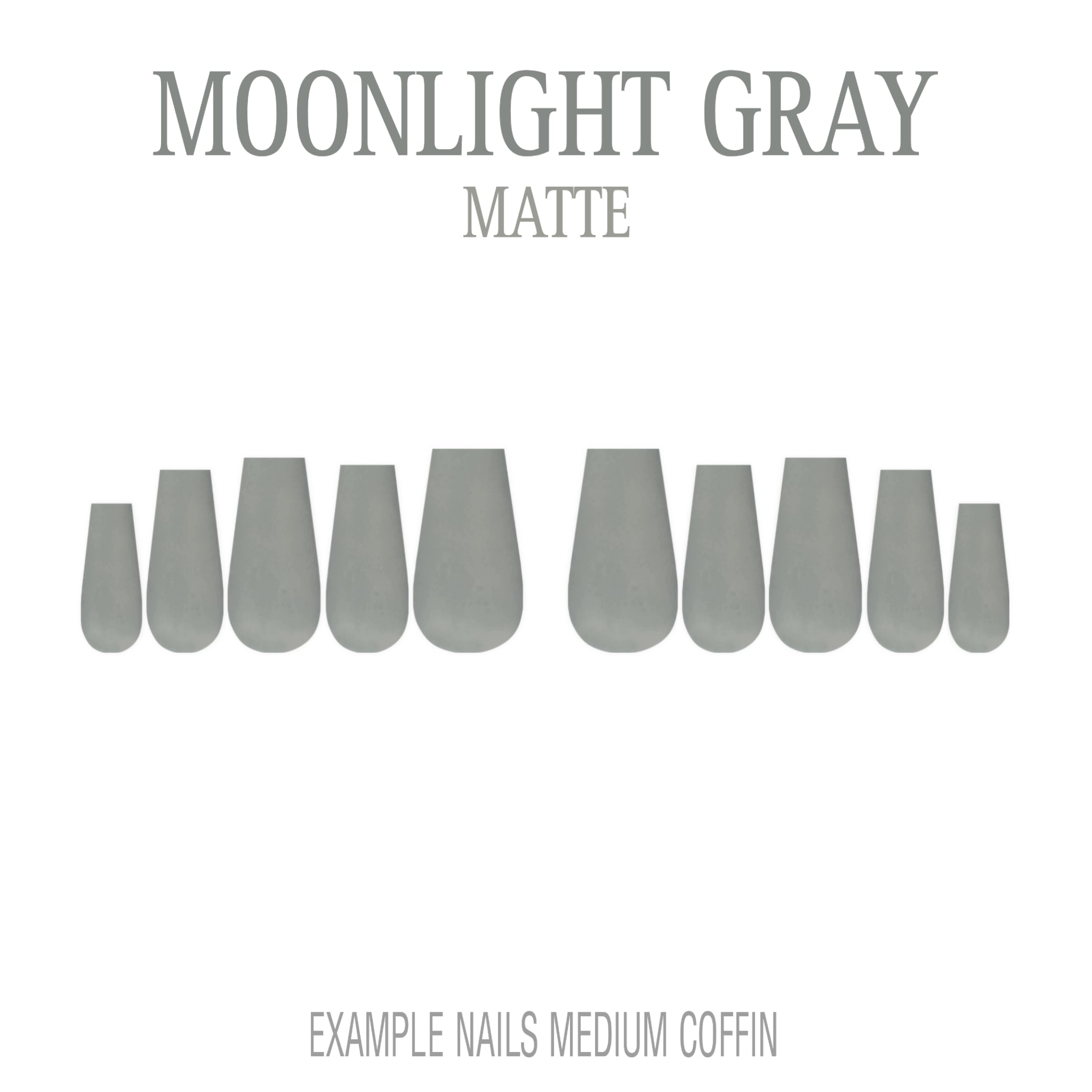 Moonlight Gray cool grey press-on nails