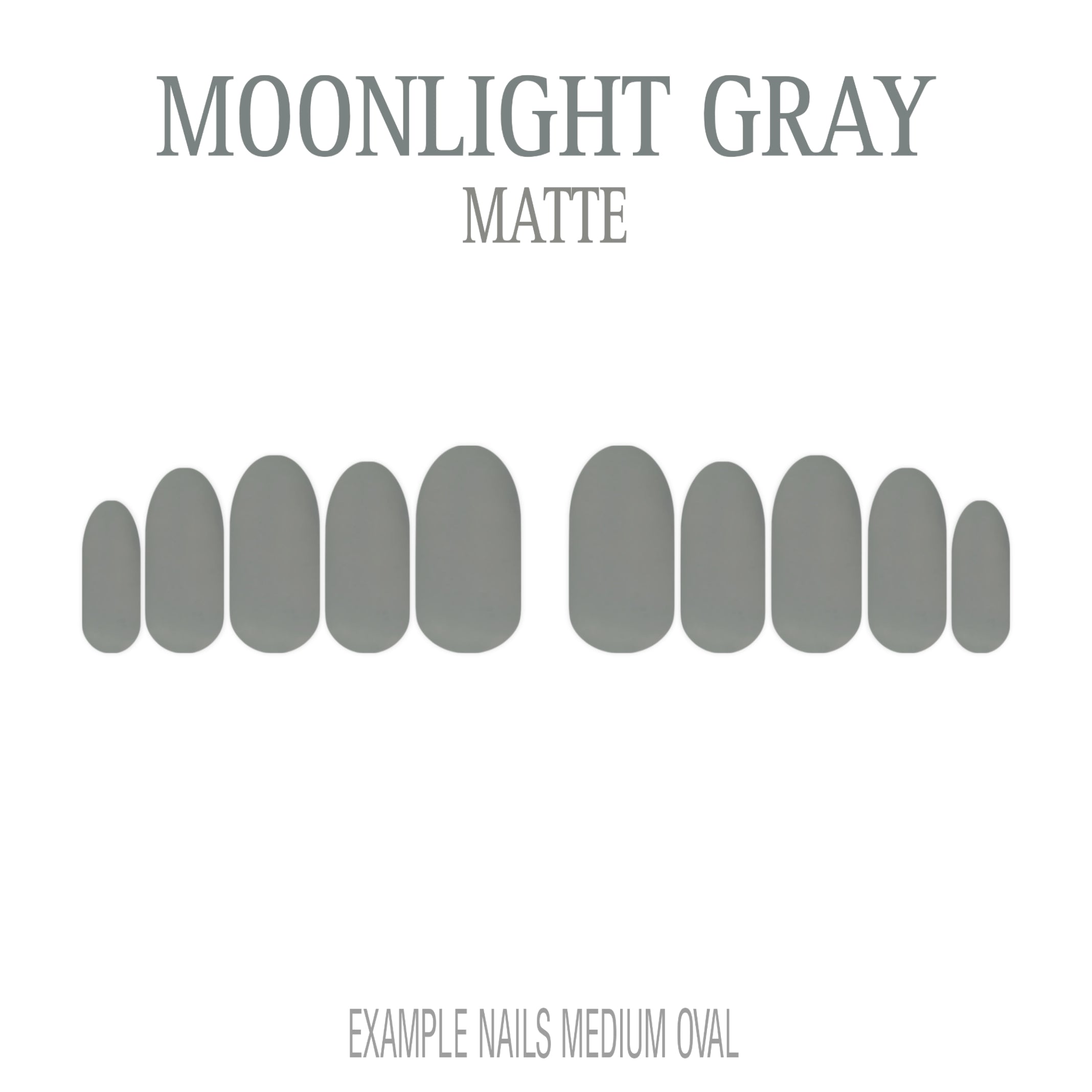 Moonlight Gray cool grey press-on nails