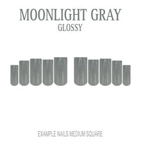 Moonlight Gray cool grey press-on nails