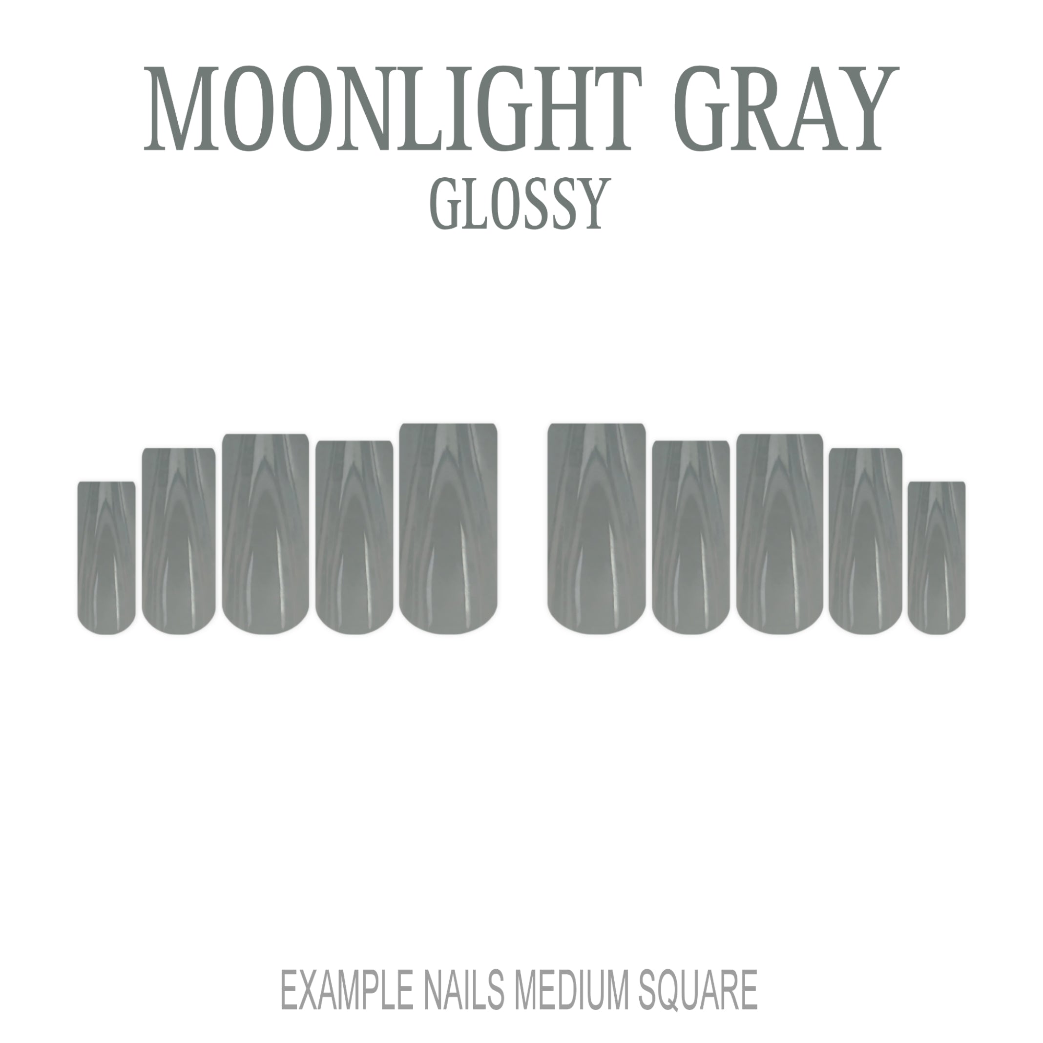 Moonlight Gray cool grey press-on nails