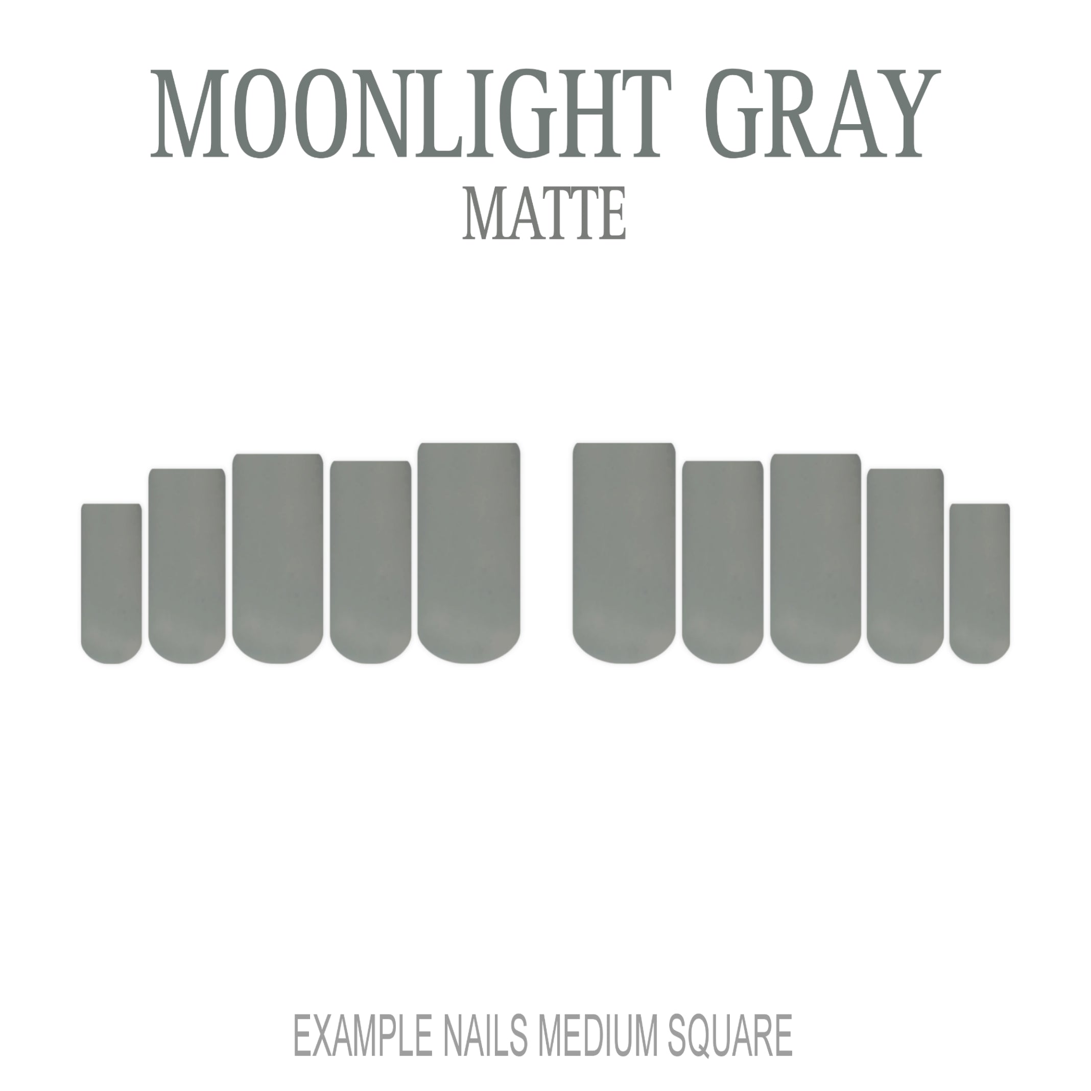 Moonlight Gray cool grey press-on nails