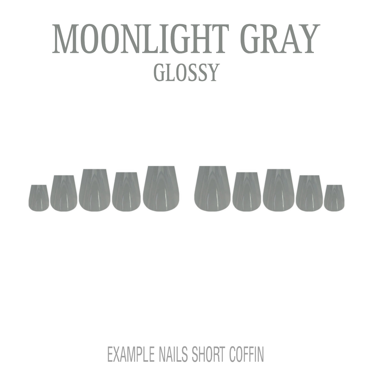 Moonlight Gray cool grey press-on nails