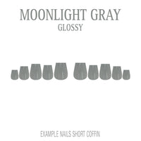 Moonlight Gray cool grey press-on nails