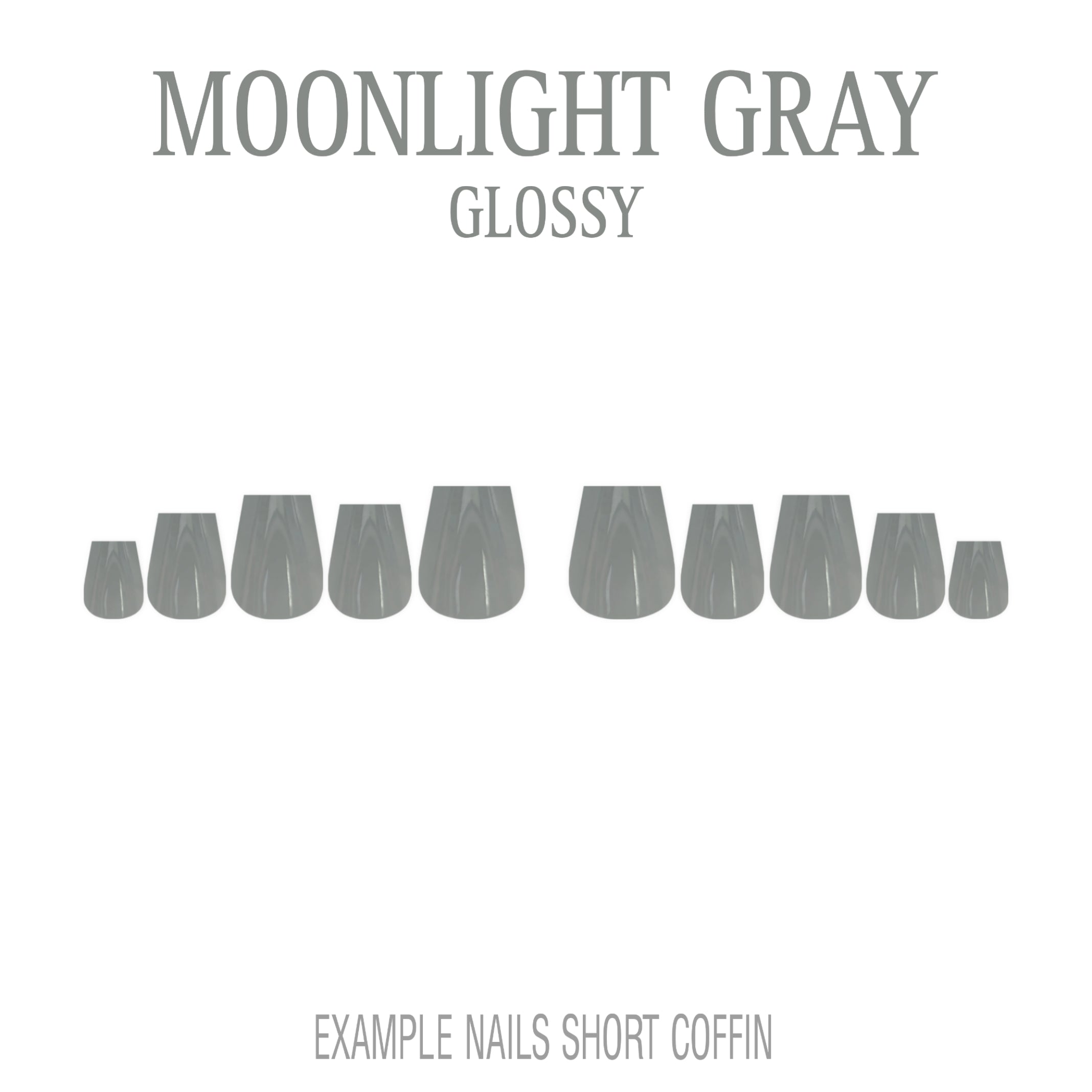 Moonlight Gray cool grey press-on nails