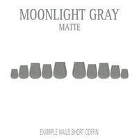 Moonlight Gray cool grey press-on nails