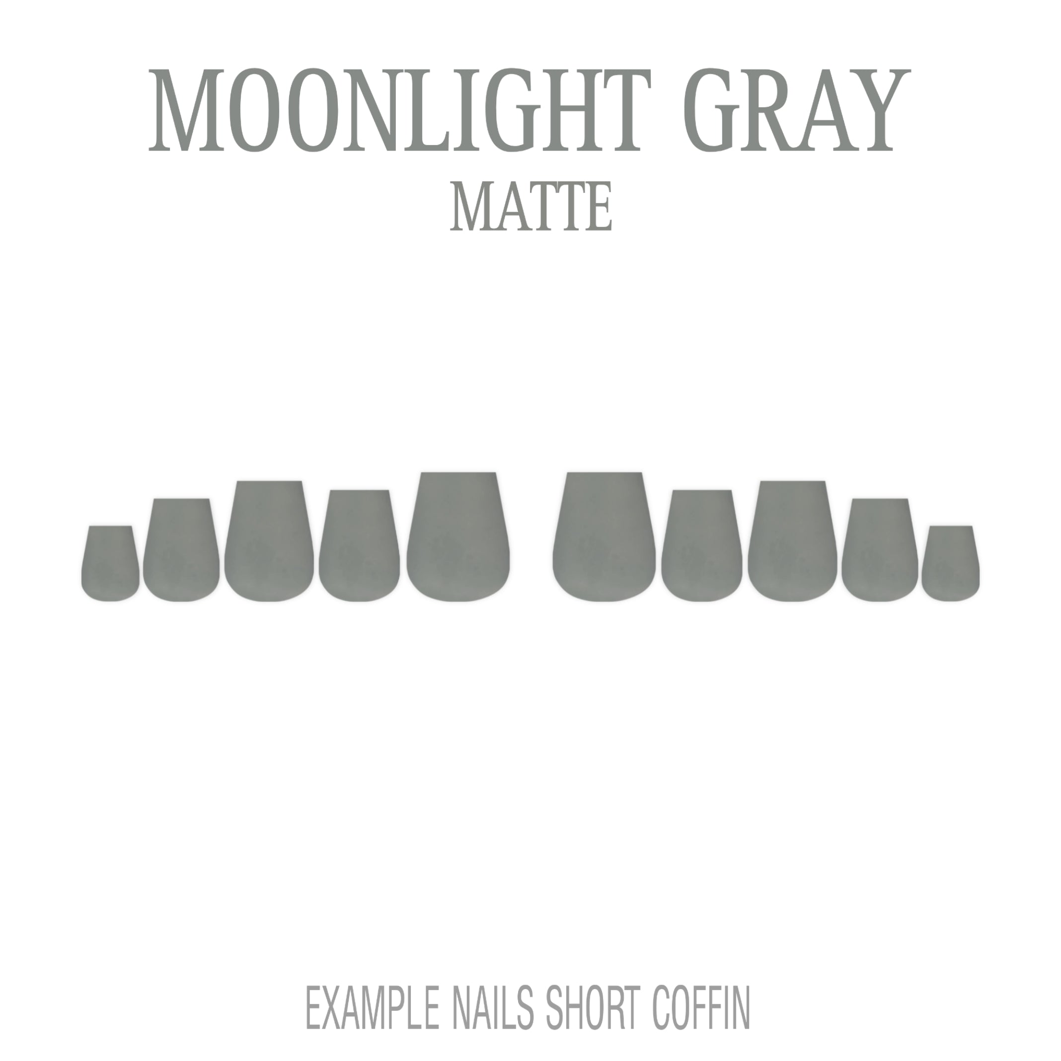 Moonlight Gray cool grey press-on nails