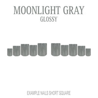Moonlight Gray cool grey press-on nails
