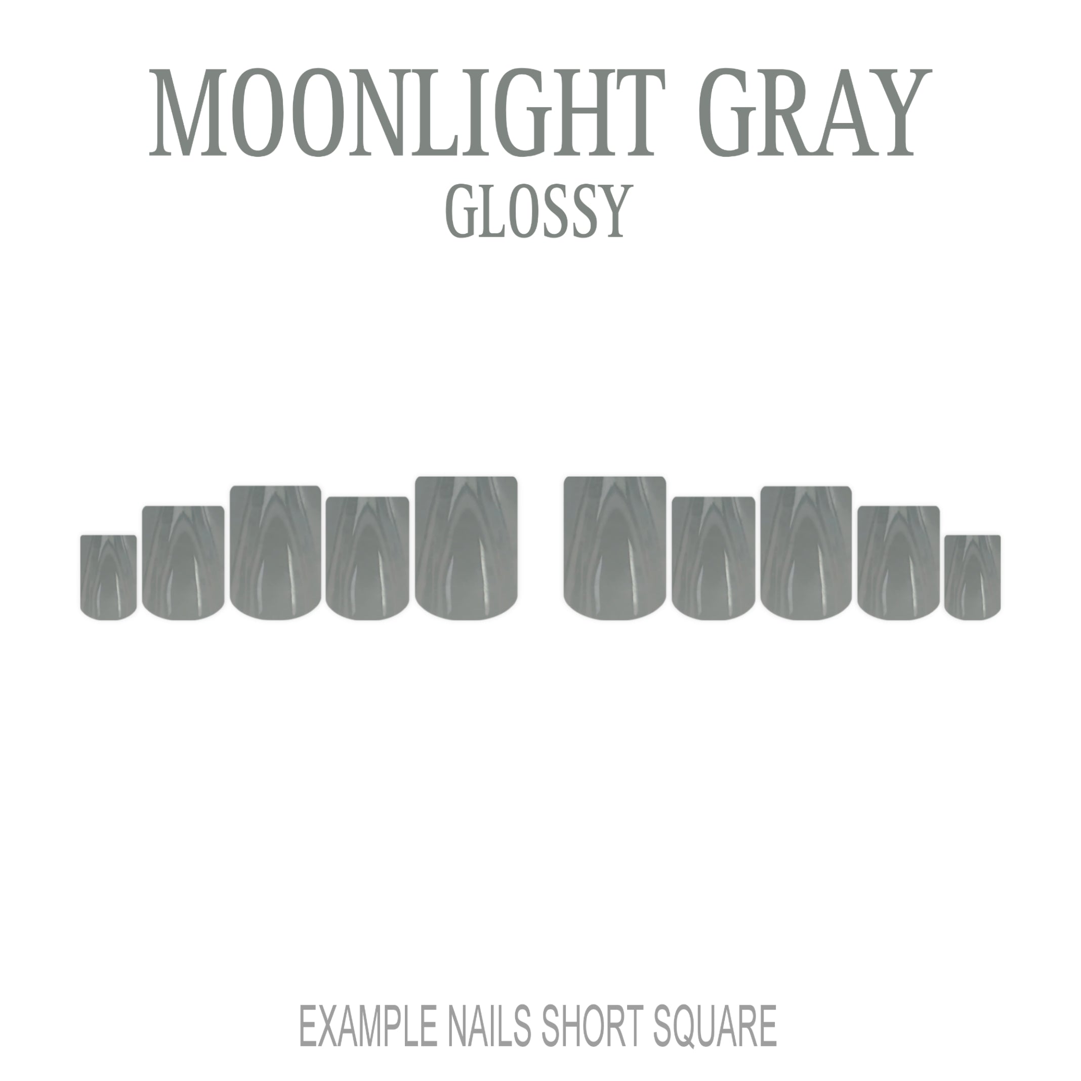 Moonlight Gray cool grey press-on nails