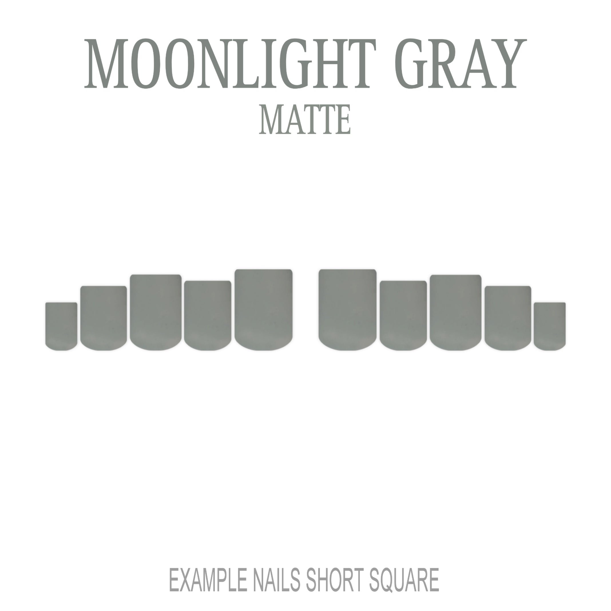 Moonlight Gray cool grey press-on nails