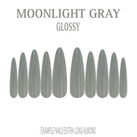Moonlight Gray cool grey press-on nails
