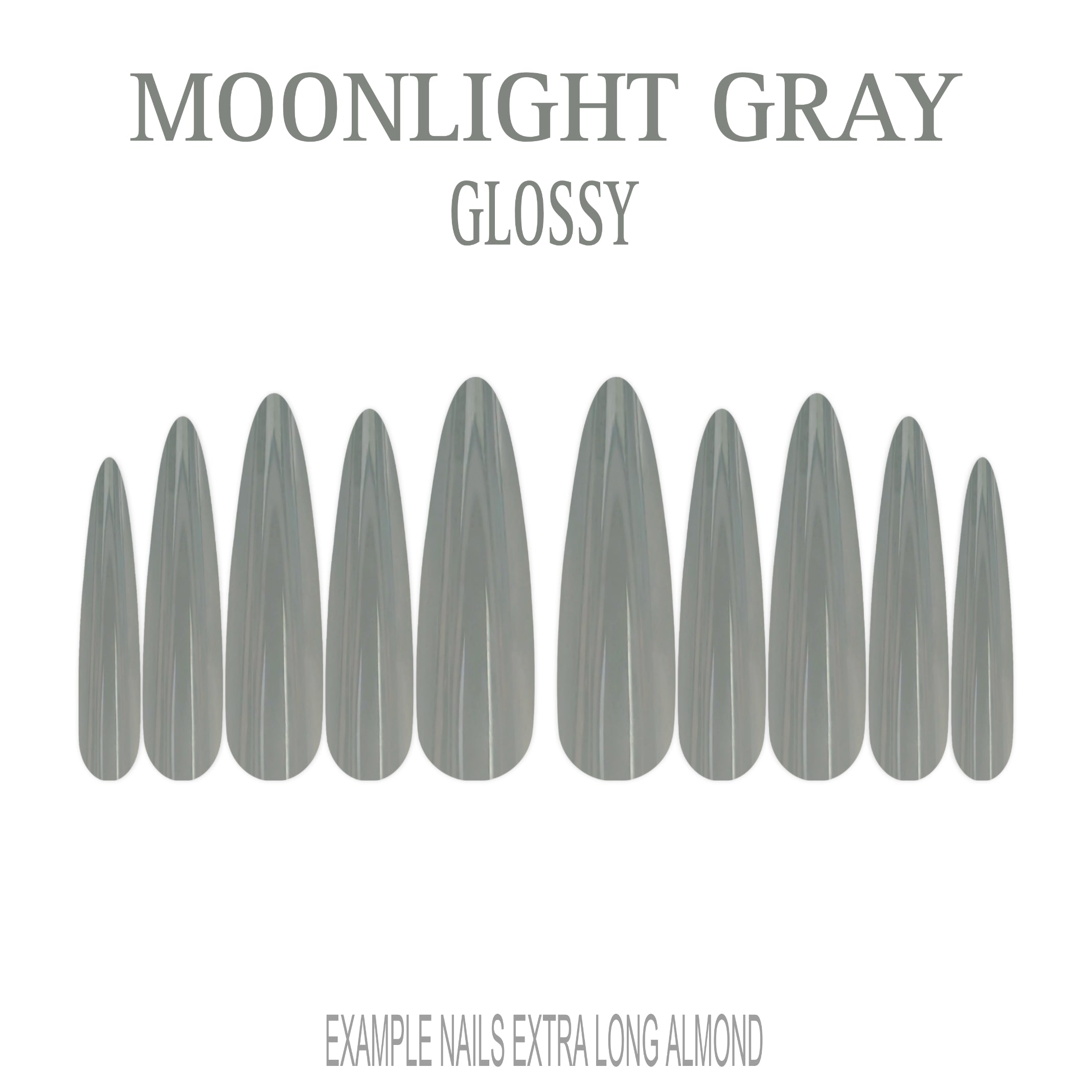 Moonlight Gray cool grey press-on nails