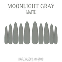 Moonlight Gray cool grey press-on nails