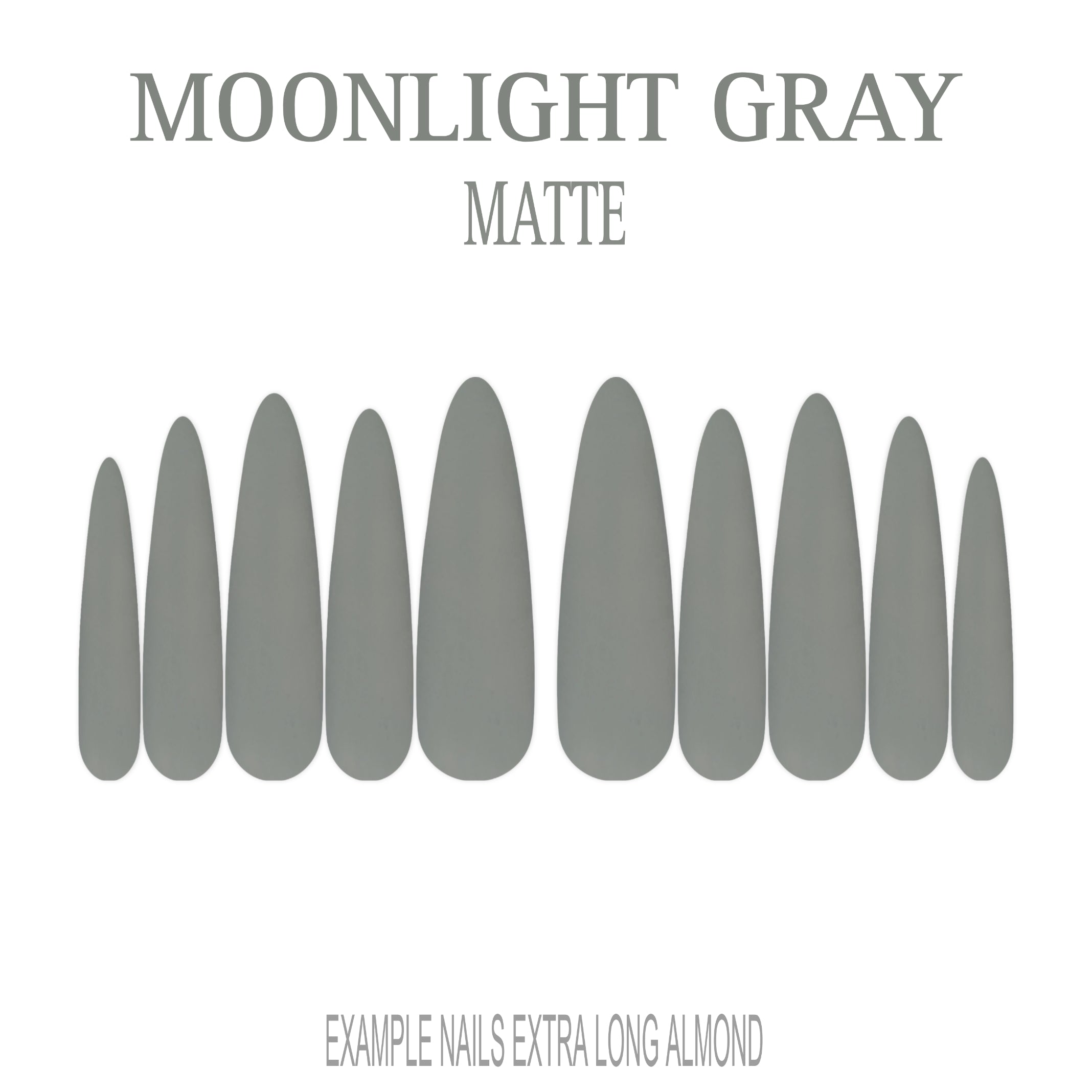 Moonlight Gray cool grey press-on nails