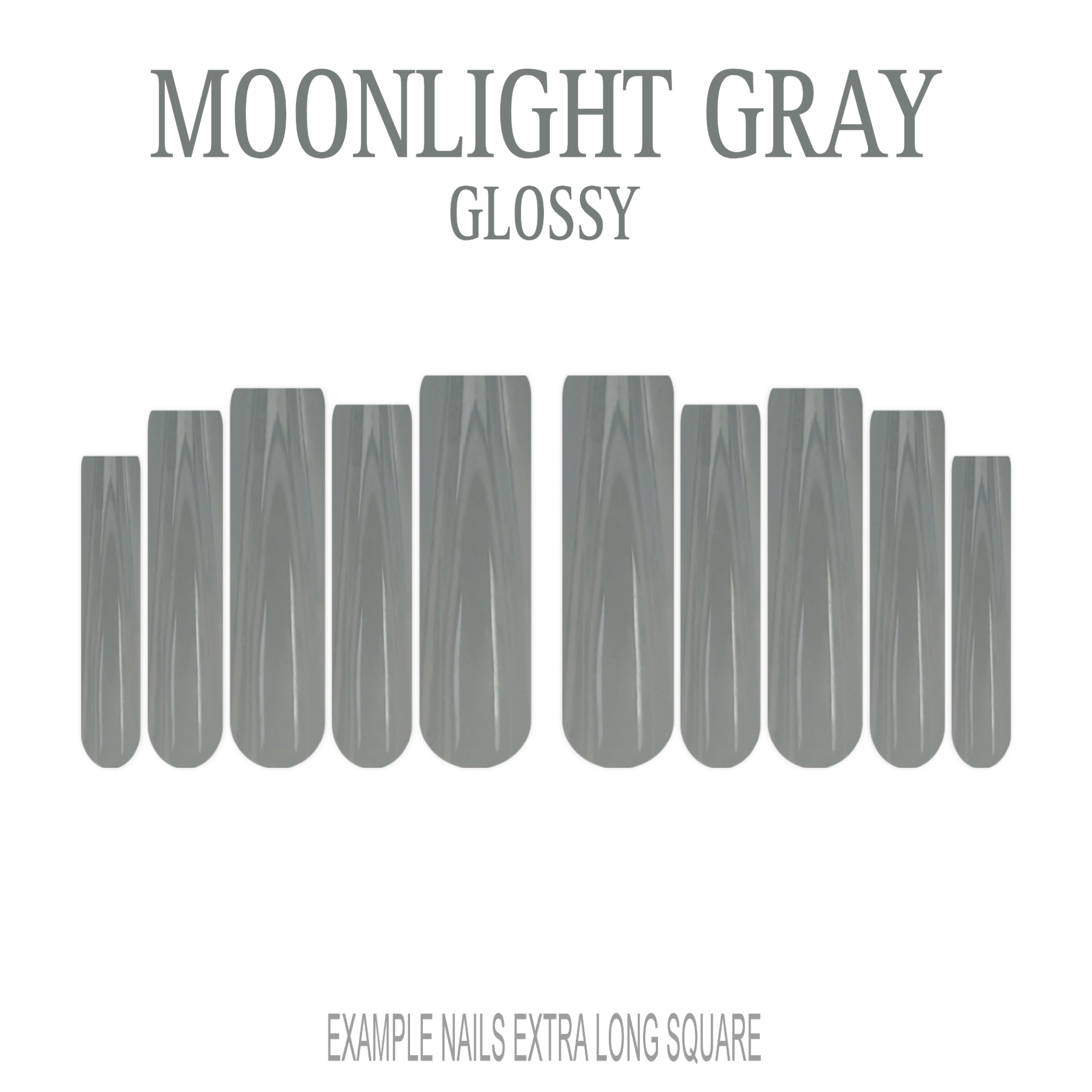 Moonlight Gray cool grey press-on nails