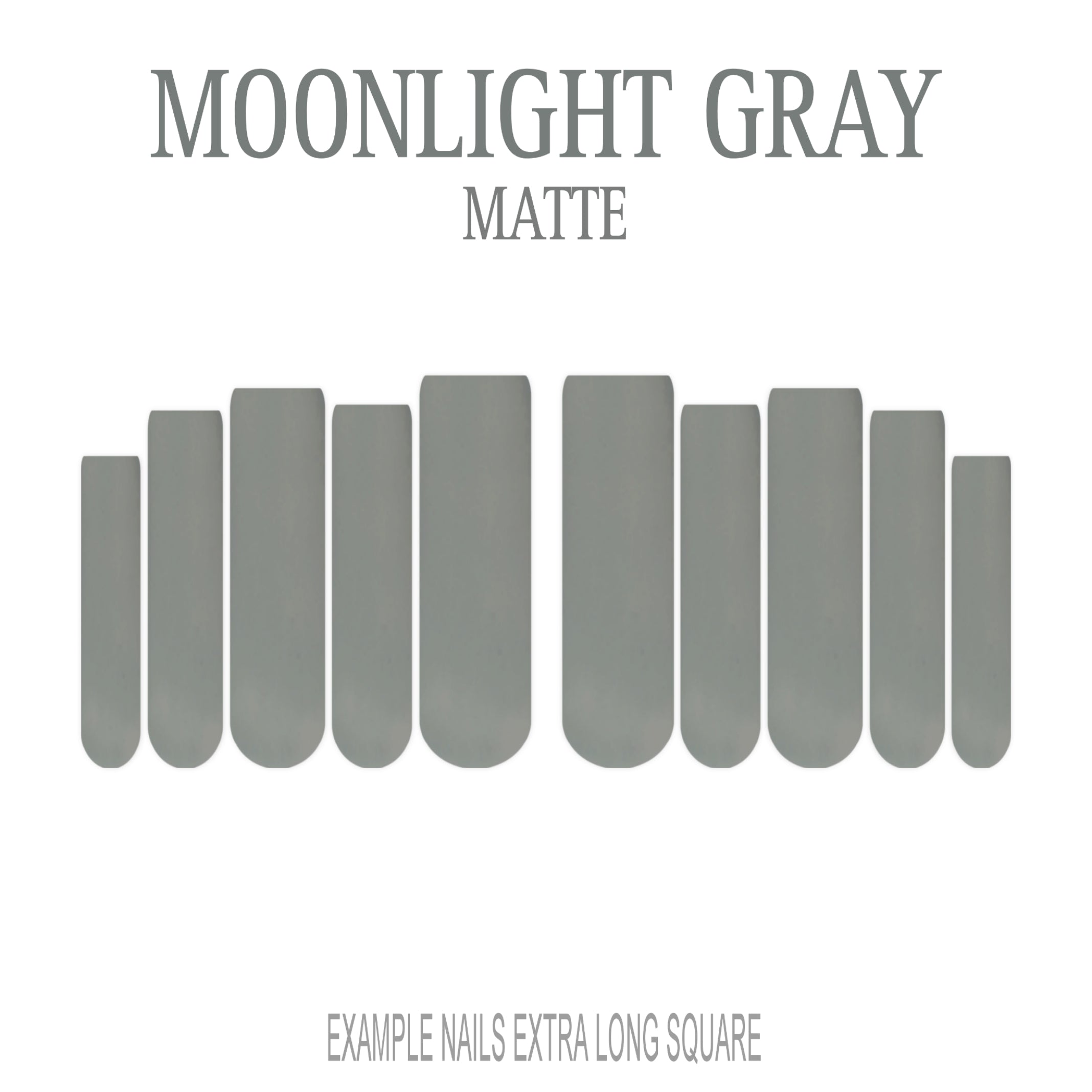 Moonlight Gray cool grey press-on nails