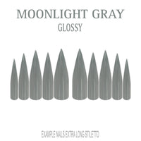 Moonlight Gray cool grey press-on nails