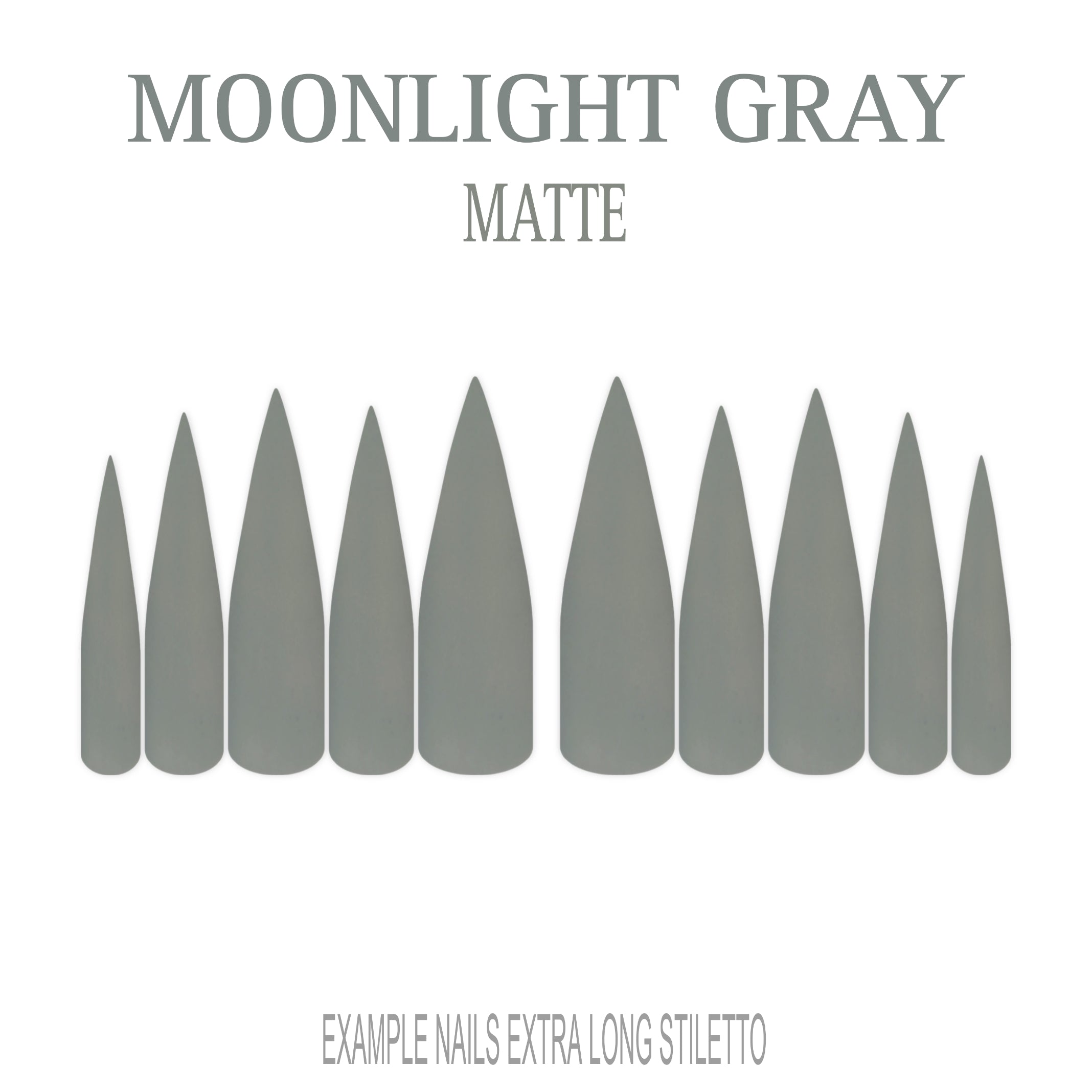 Moonlight Gray cool grey press-on nails