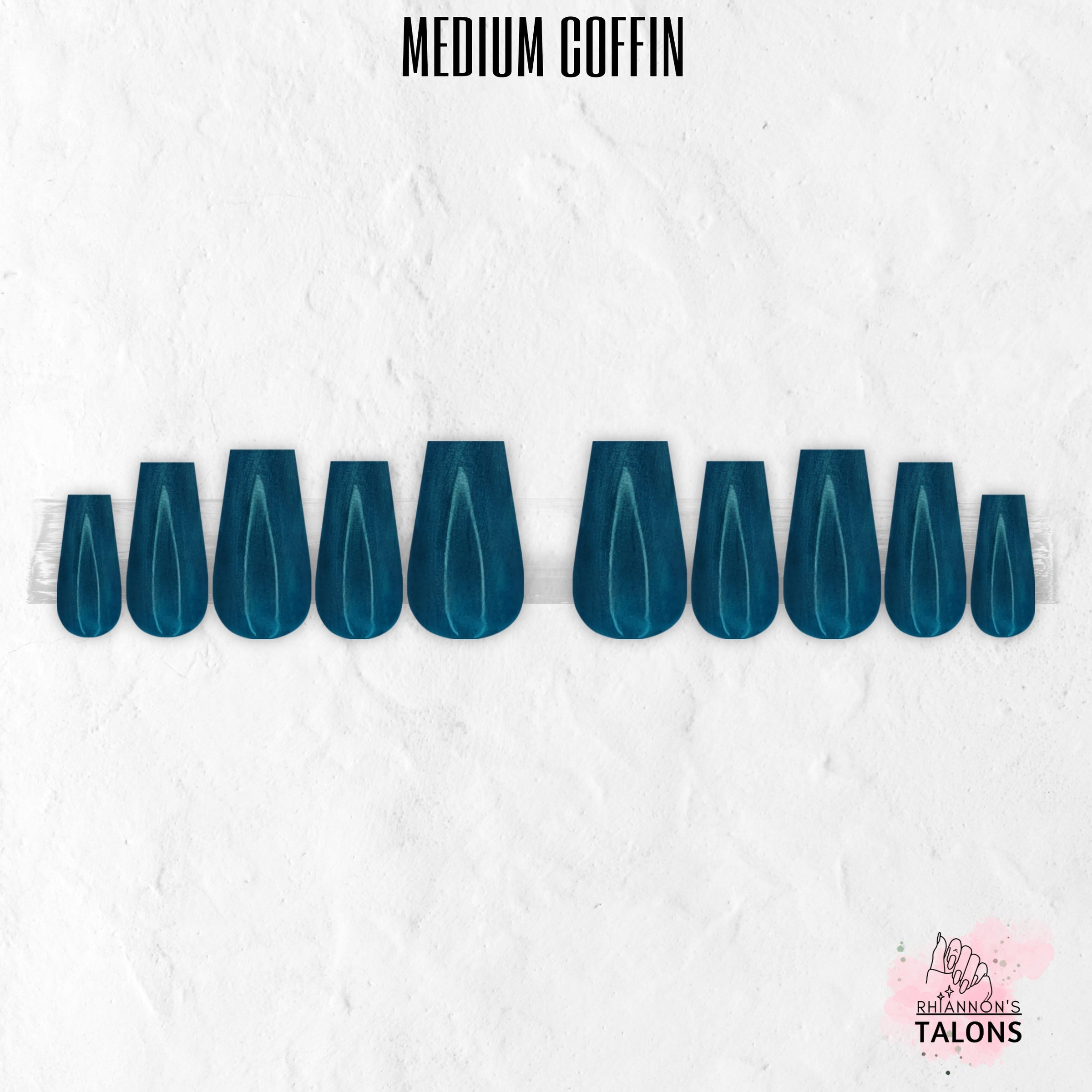 Moonlit Water blue press-on nails