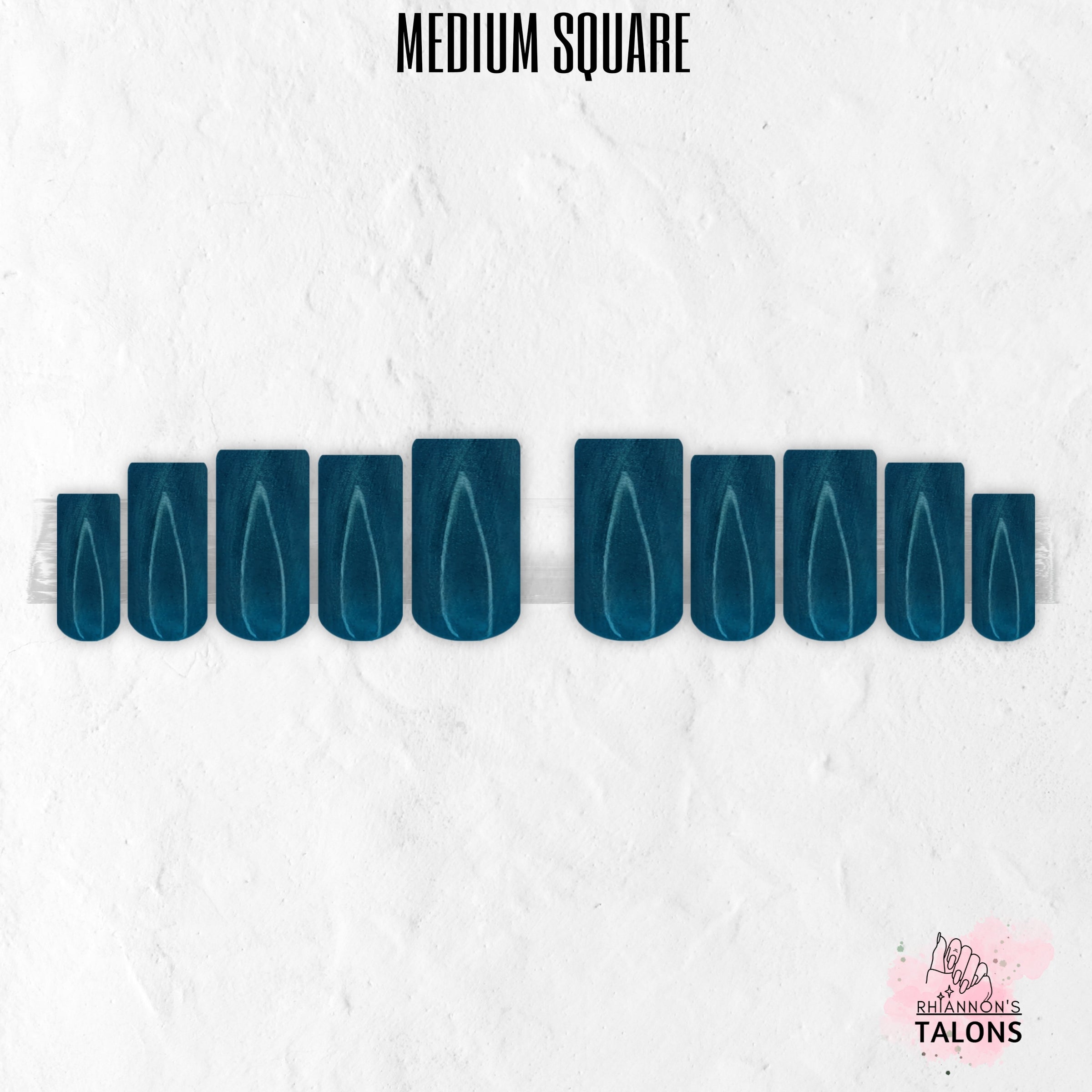 Moonlit Water blue press-on nails