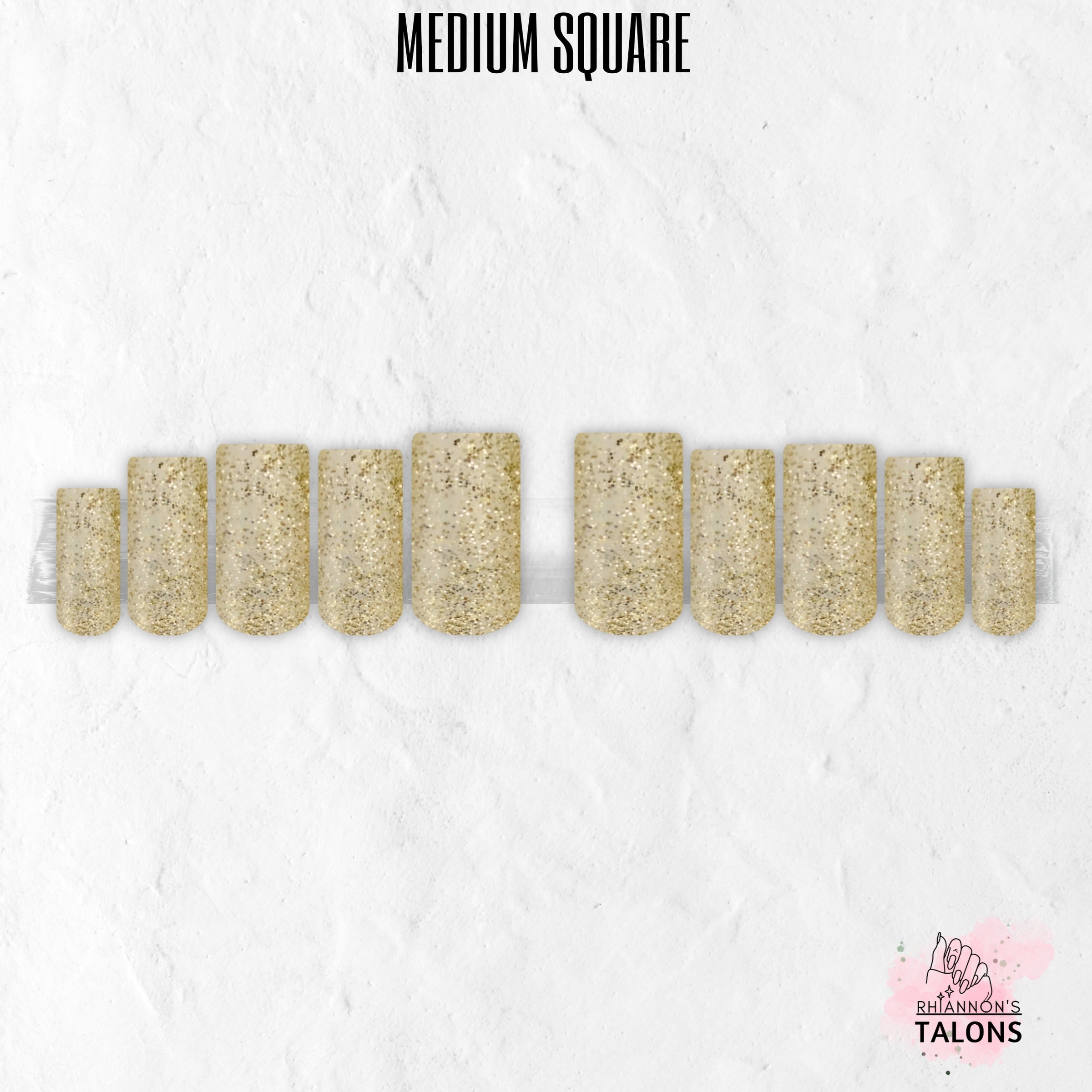 Morning Shimmer glitter press-on nails