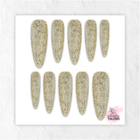 Morning Shimmer glitter press-on nails
