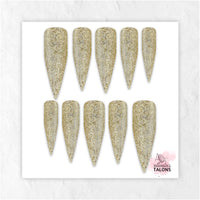 Morning Shimmer glitter press-on nails