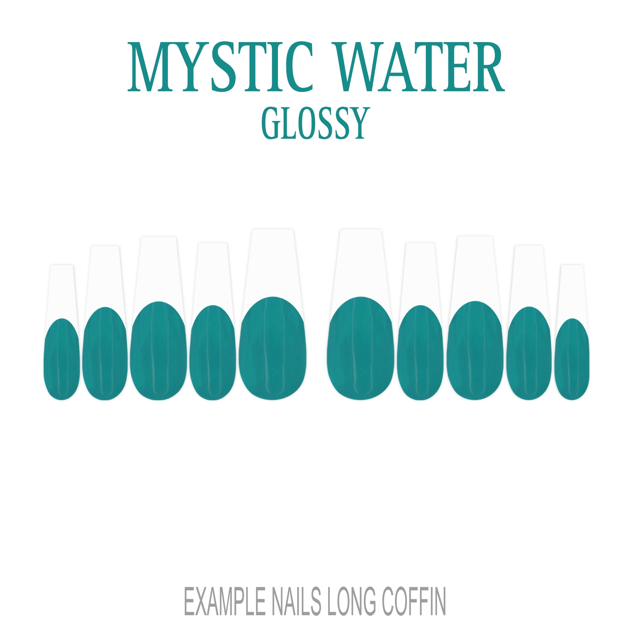 Mystic Water teal French tip press-on nails