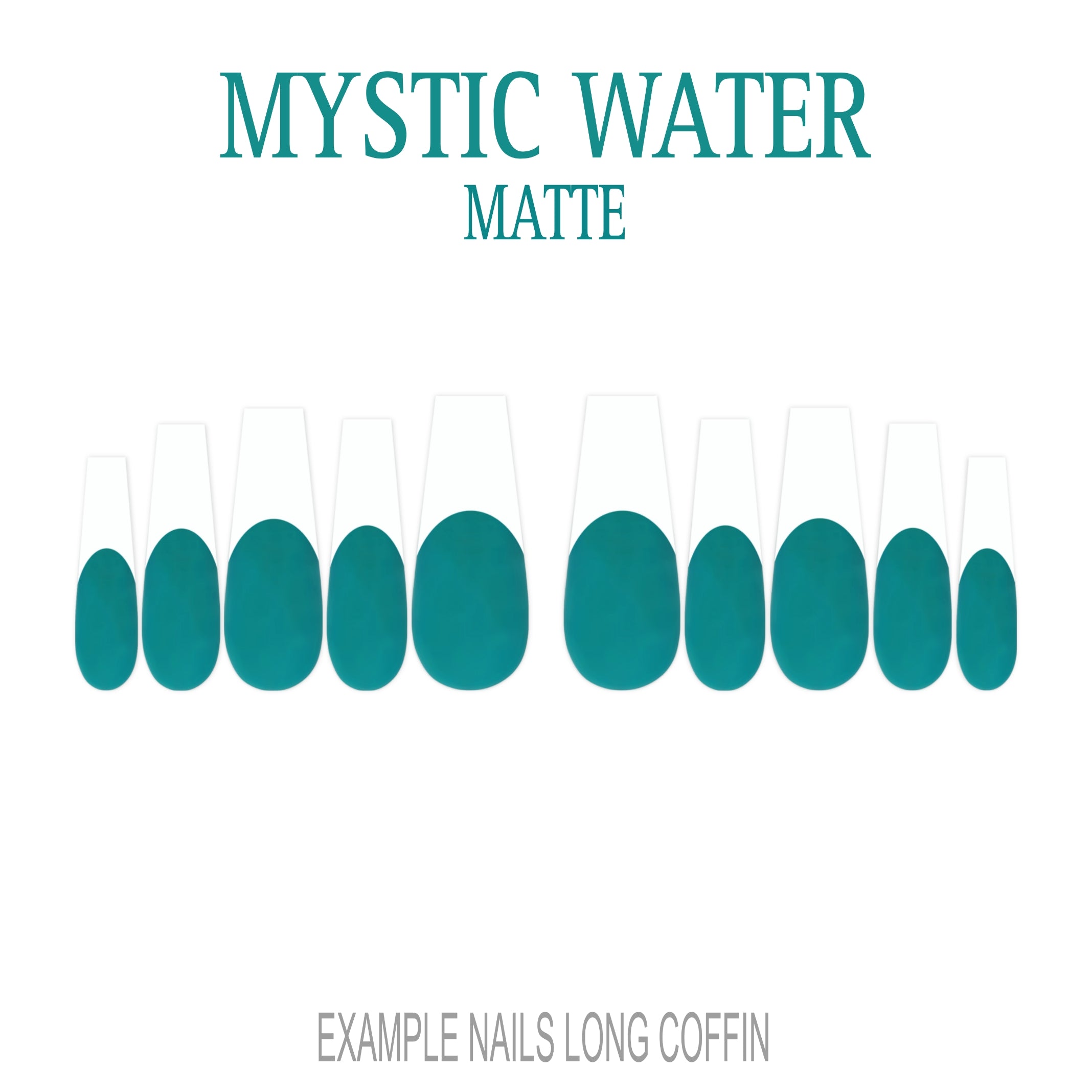 Mystic Water teal French tip press-on nails