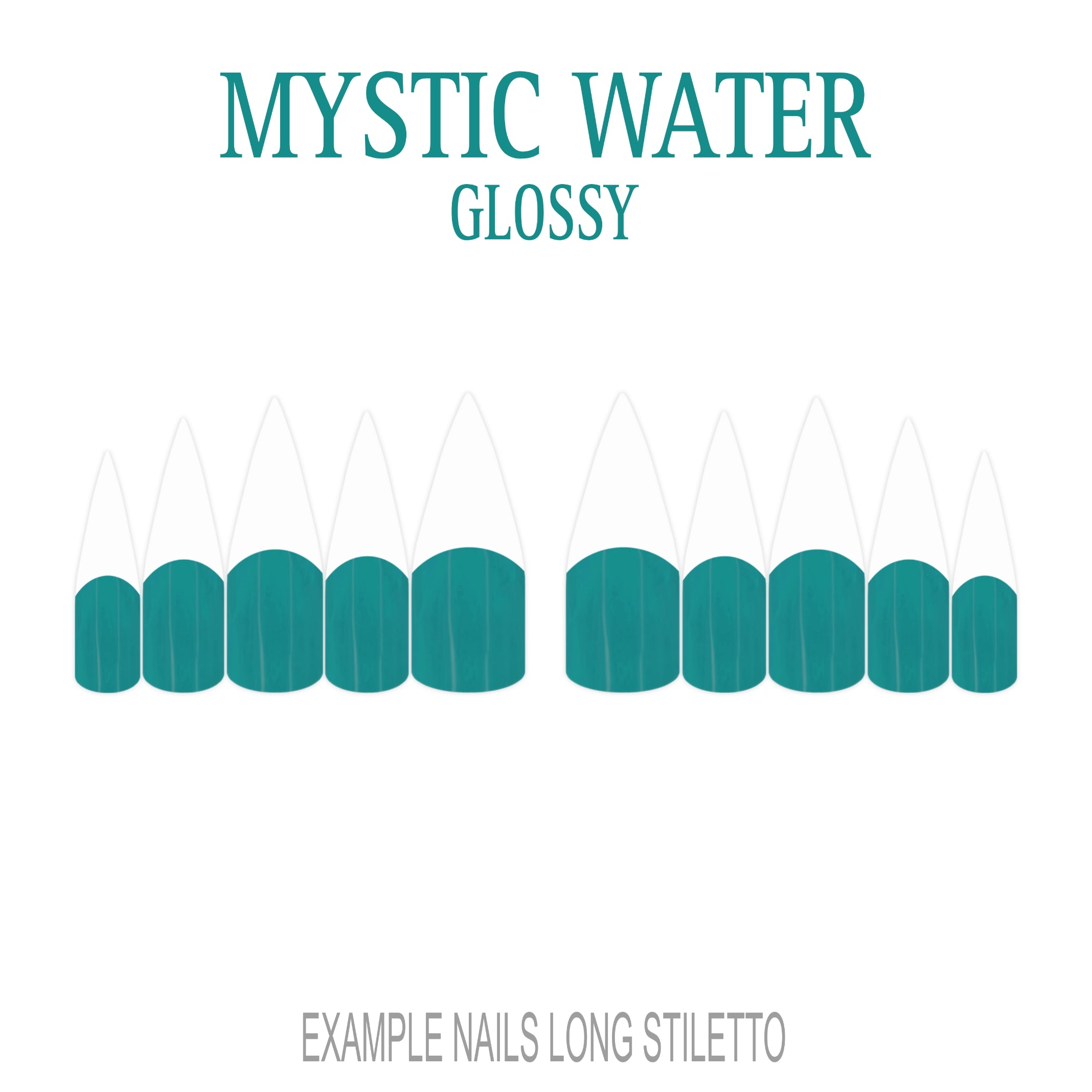 Mystic Water teal French tip press-on nails
