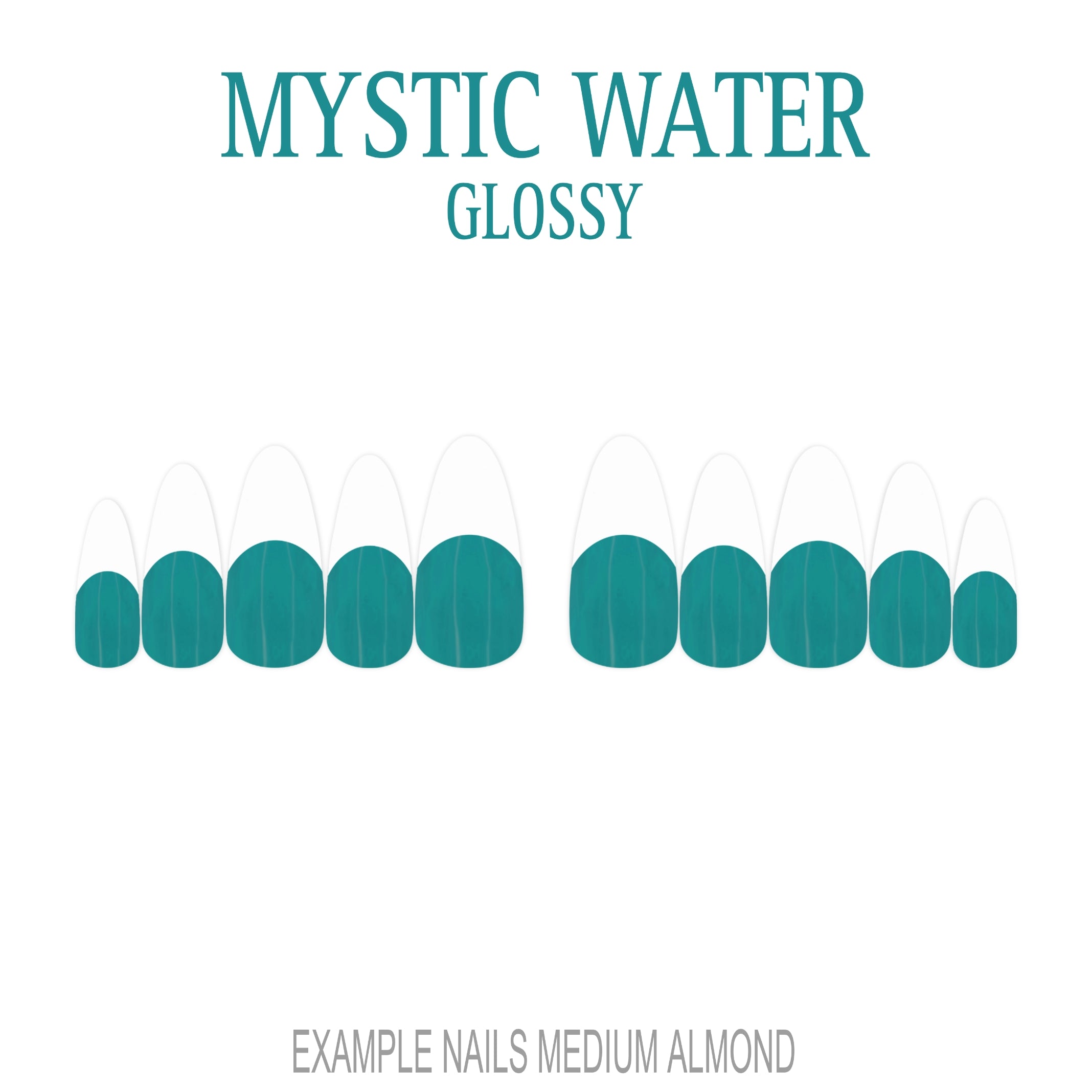 Mystic Water teal French tip press-on nails