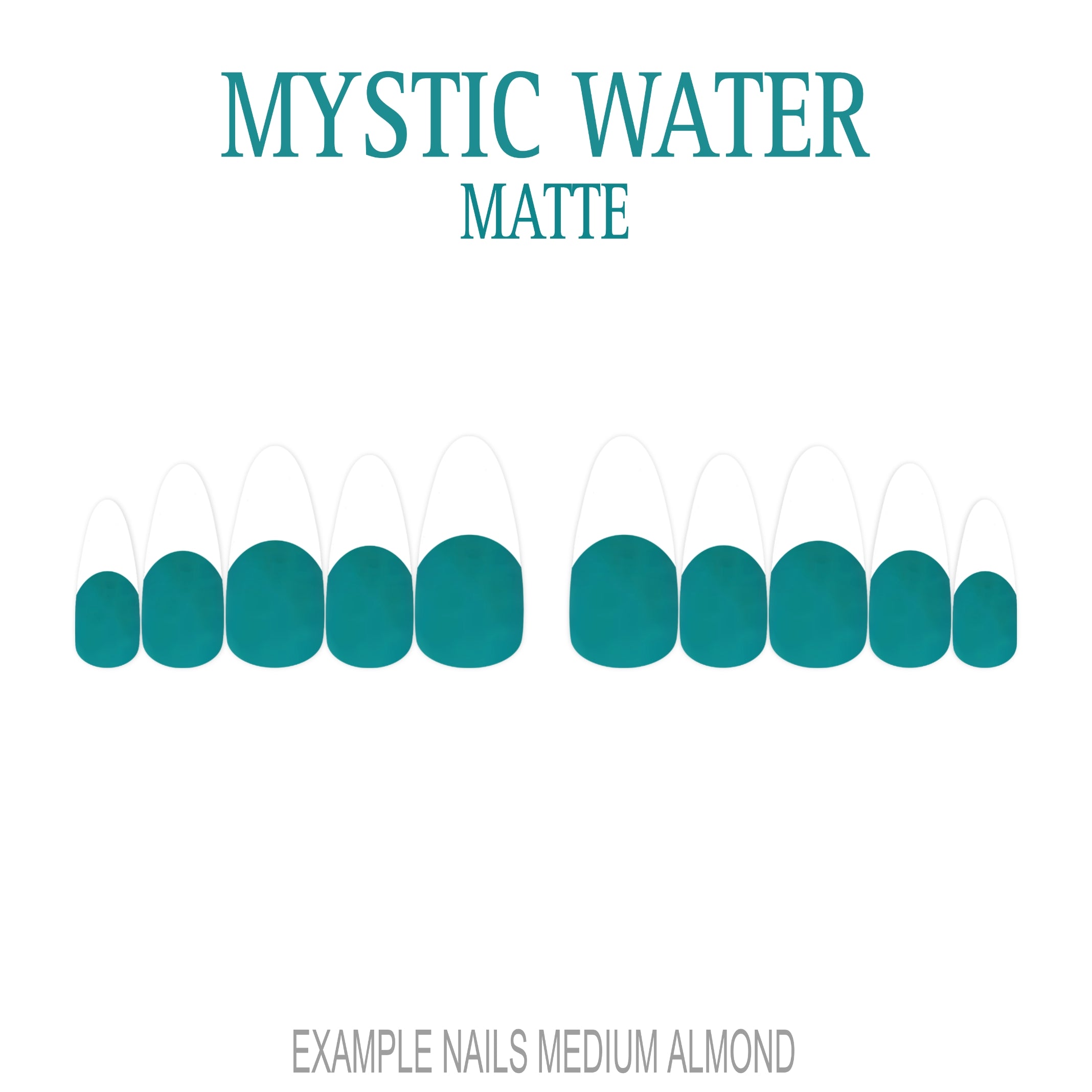 Mystic Water teal French tip press-on nails