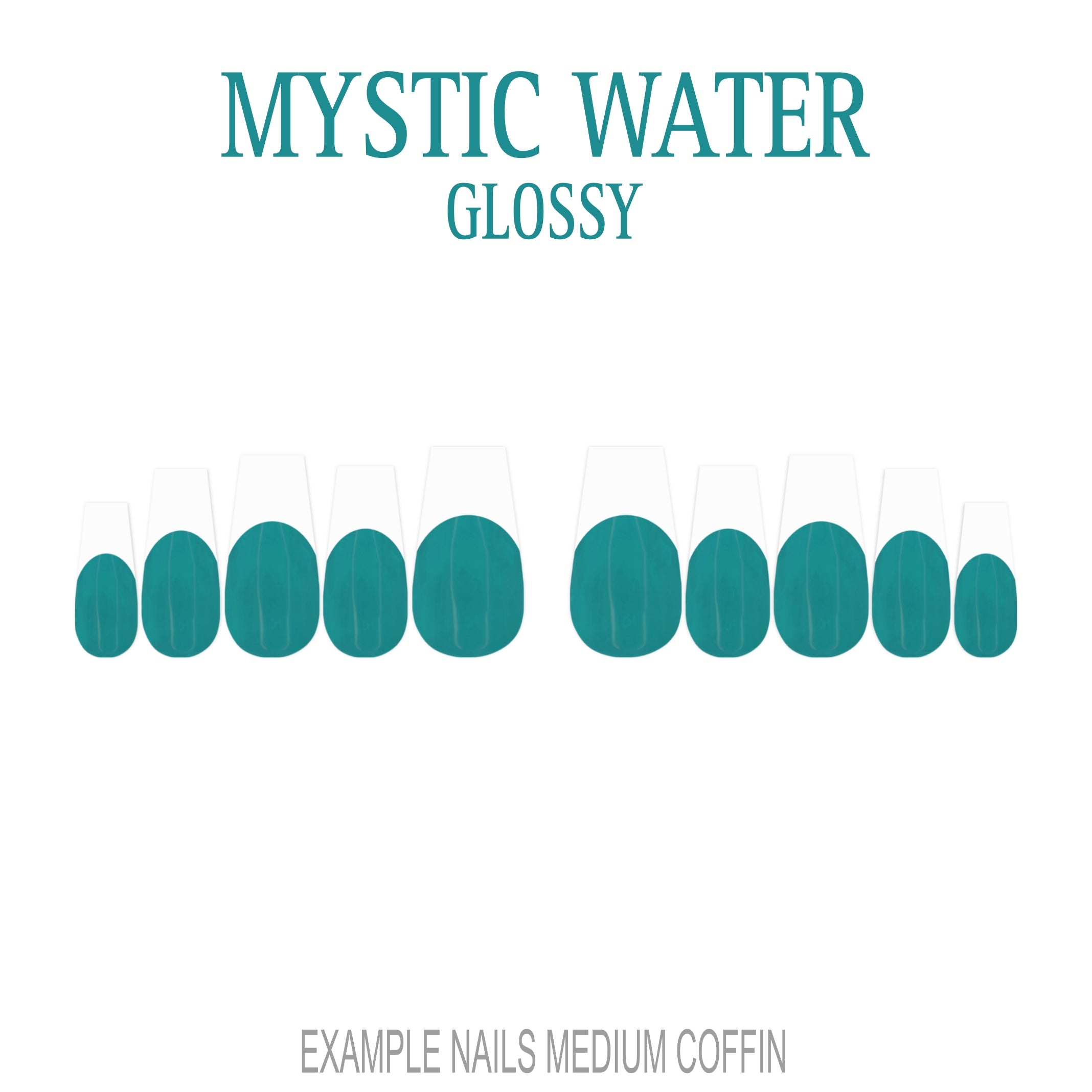 Mystic Water teal French tip press-on nails
